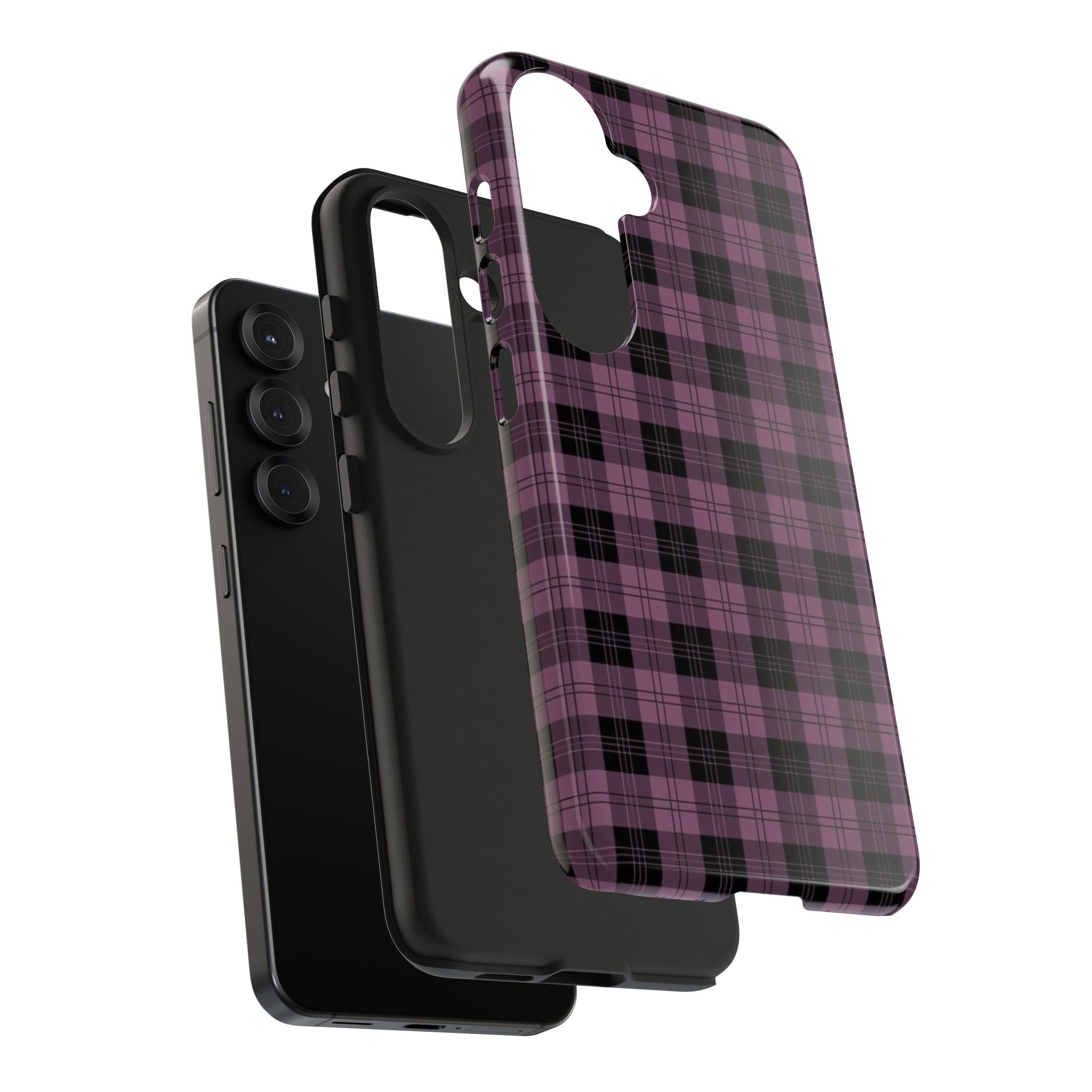 Emo Dark Pink Gingham Plaid Phone Case  - Tough Impact-Resistant Case