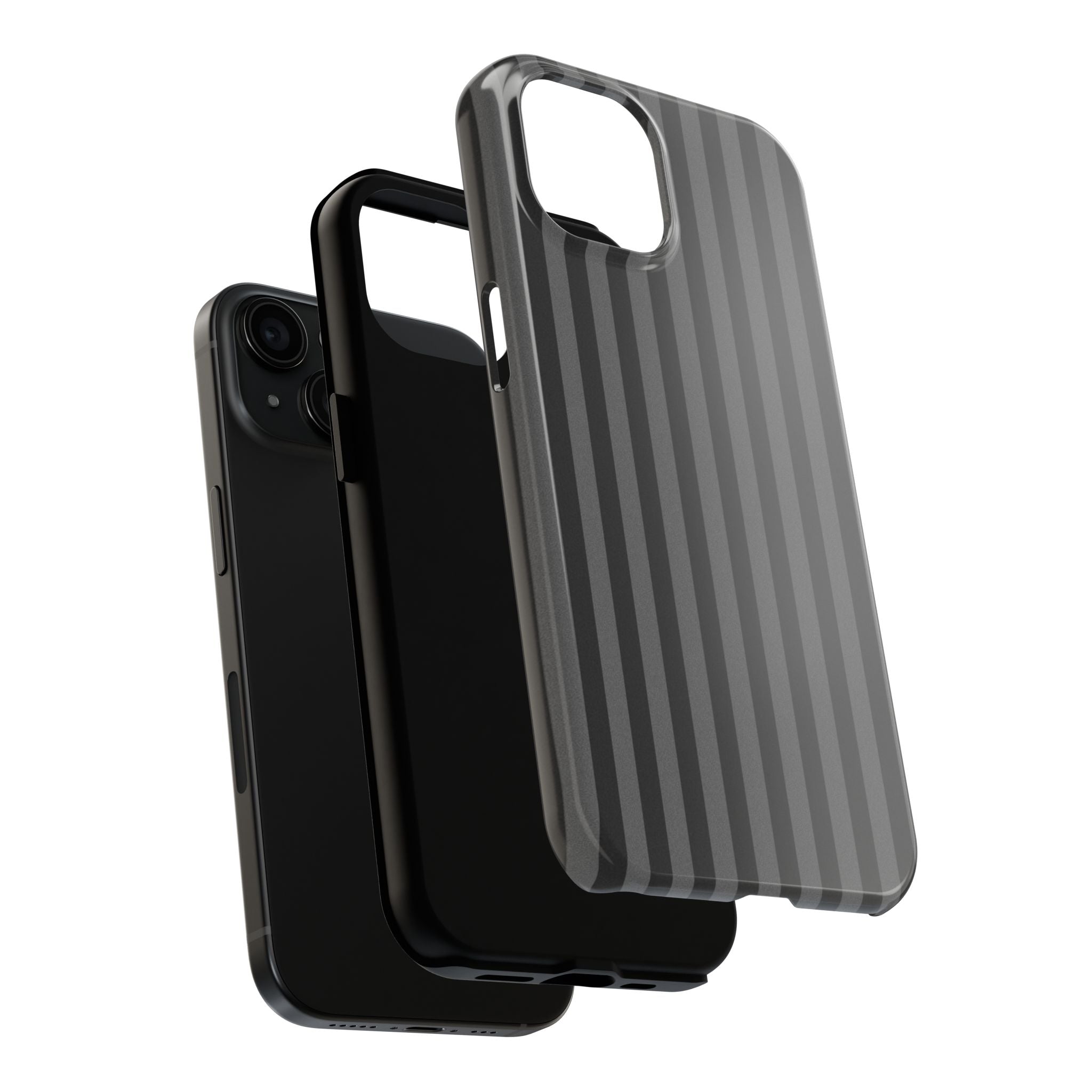 Dark Grey and Black Stripes Phone Case