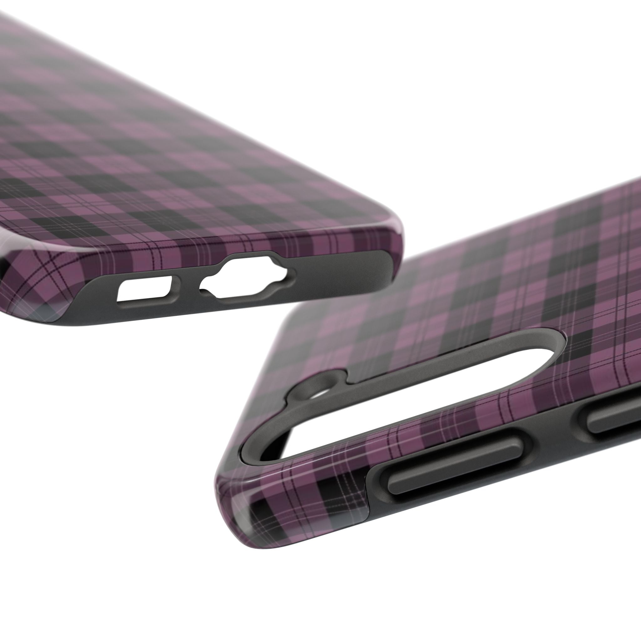 Emo Dark Pink Gingham Plaid Phone Case  - Tough Impact-Resistant Case