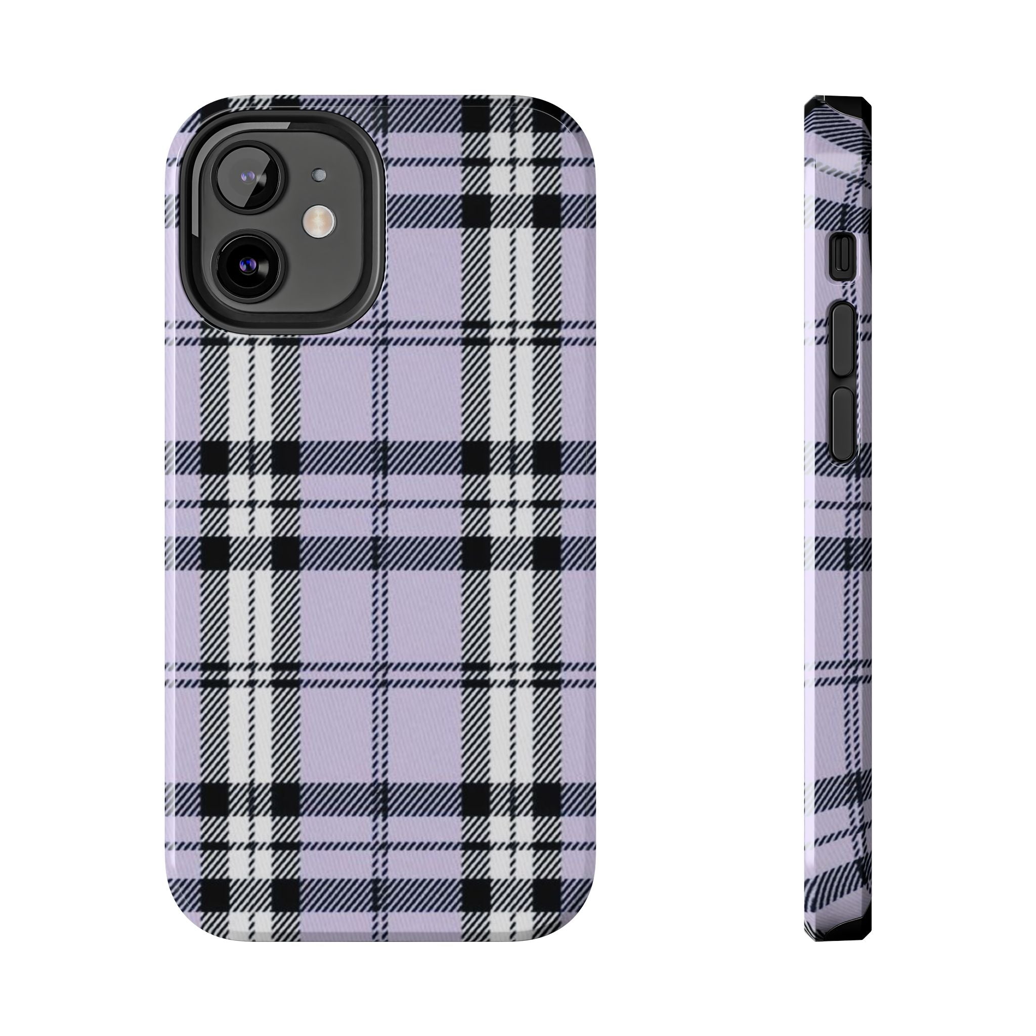 Lavender Light Purple Gingham Plaid Phone Case  - Tough Impact-Resistant Case