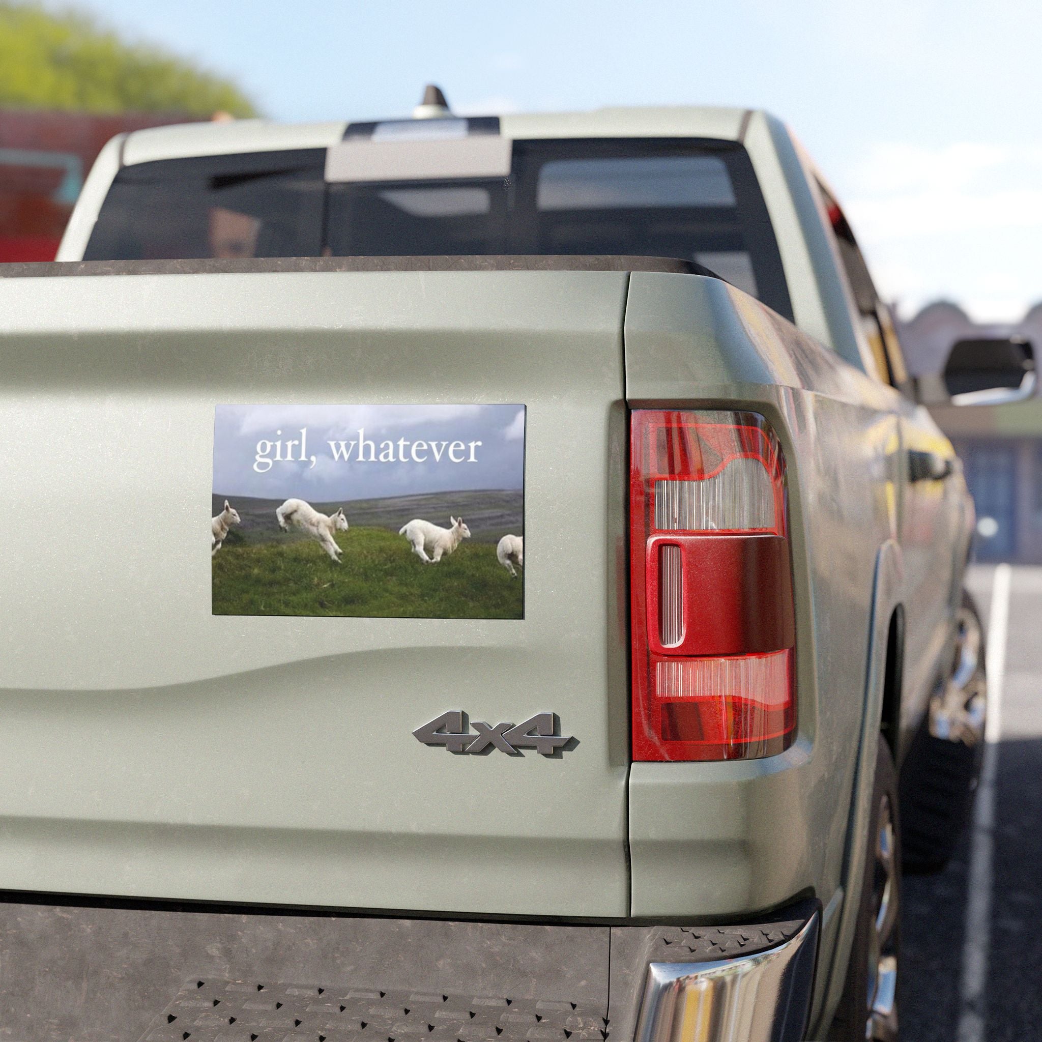 Girl Whatever Whimsy Lambs Car Bumper Magnet