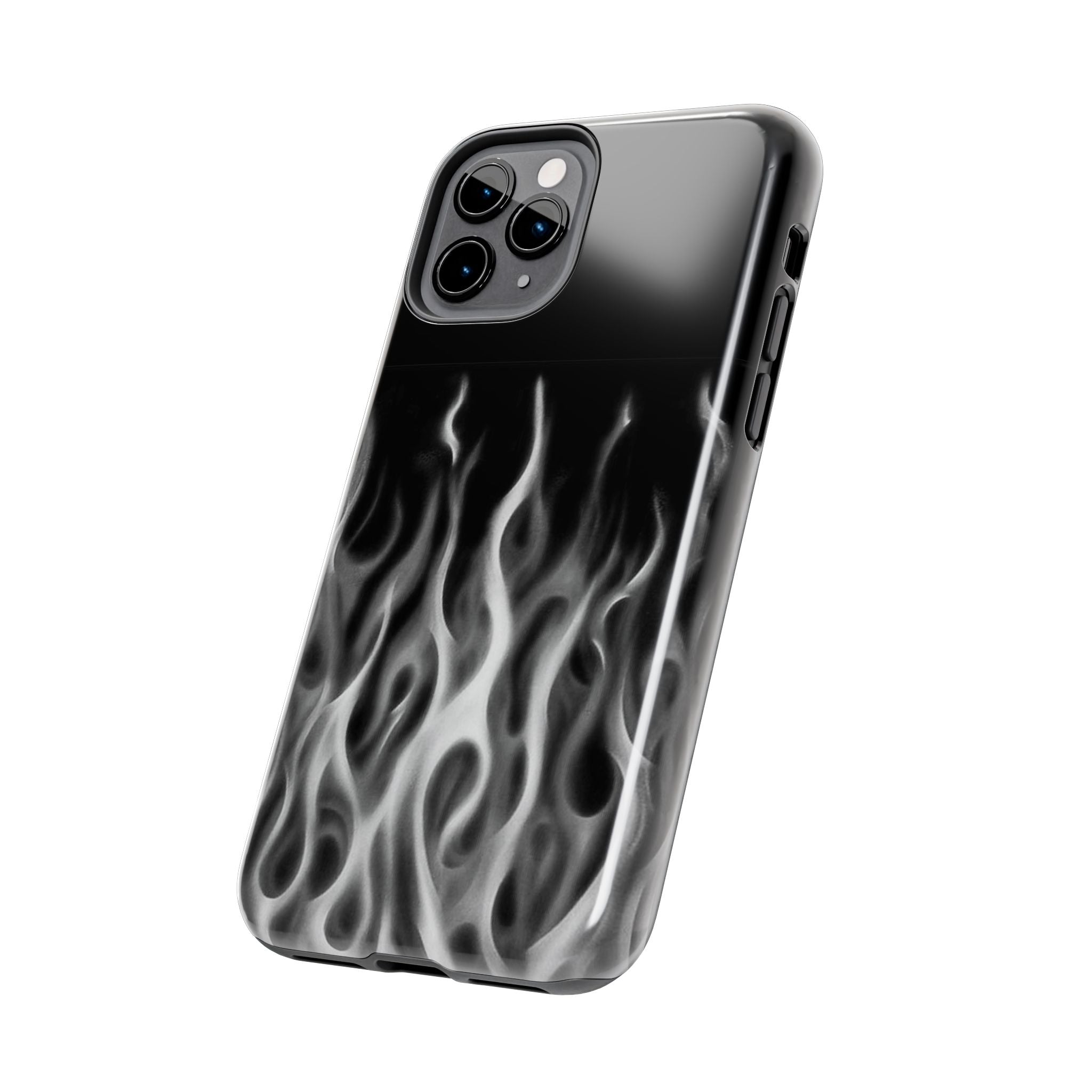 White Airbrush Flames Phone Case  - Tough Impact-Resistant Case