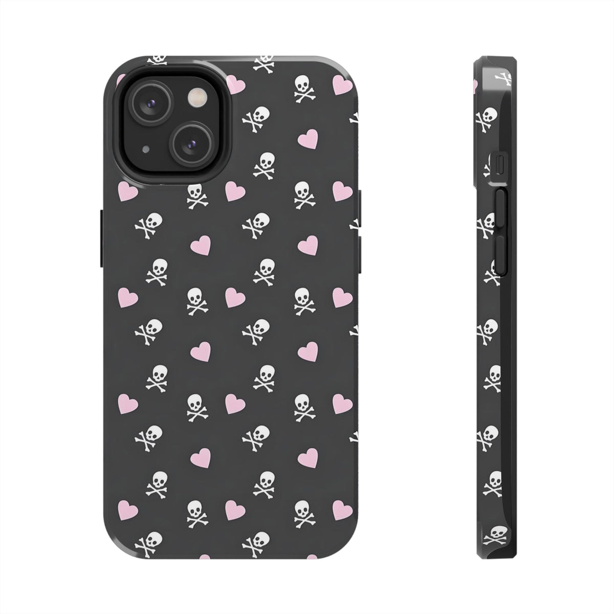 Cute Skulls and Hearts Phone Case  - Tough Impact-Resistant Case