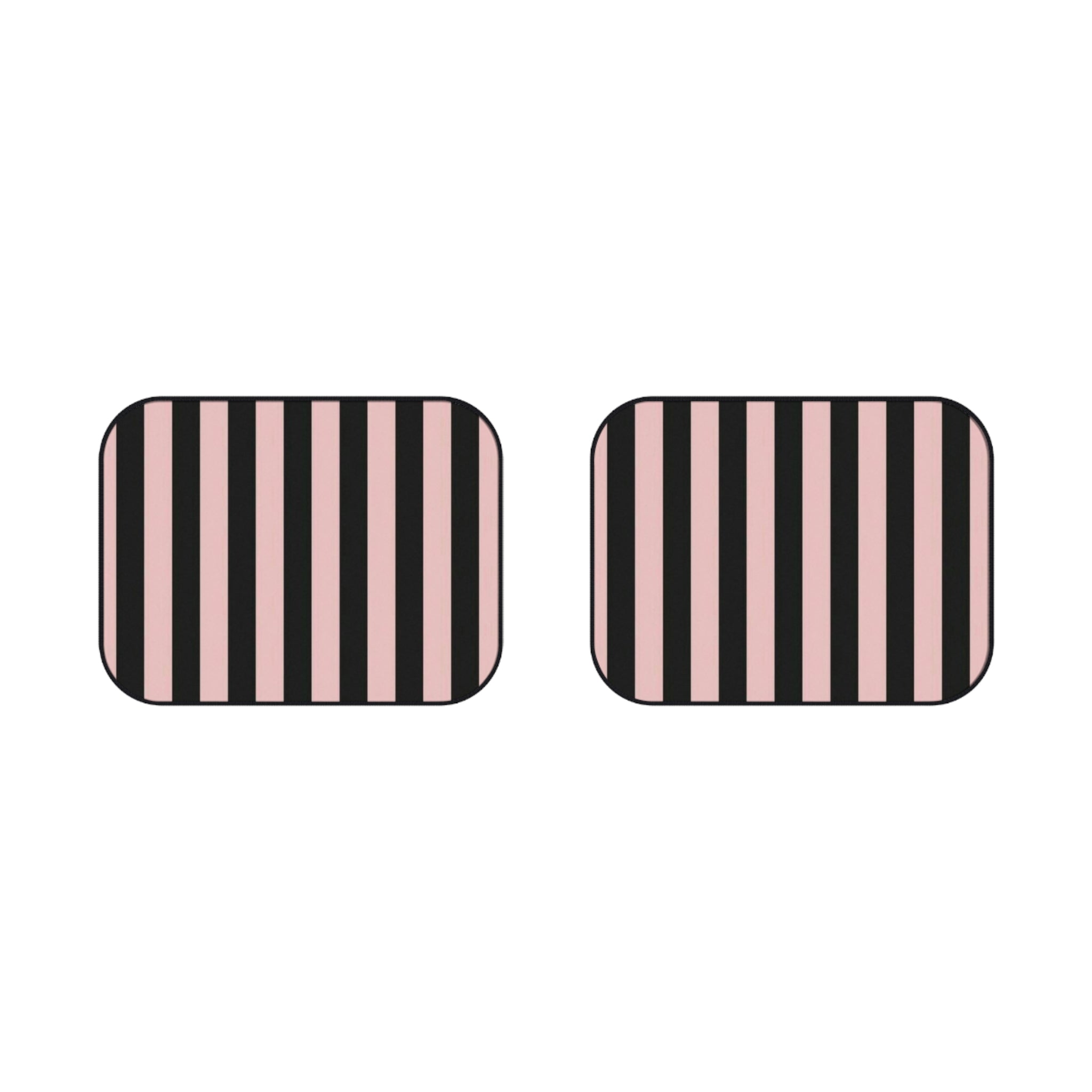 Striped Pink and Black Rear Car Mats - Cute 2026 Car Mats (2x Rear)