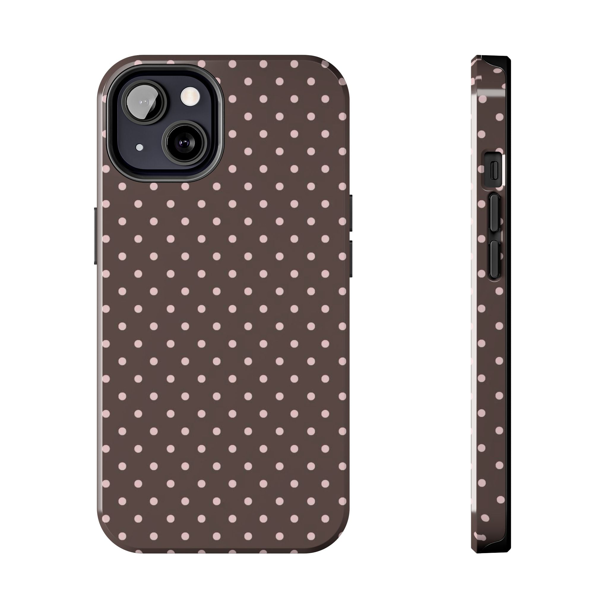 Brown with Pink Dots Phone Case  - Tough Impact-Resistant Case