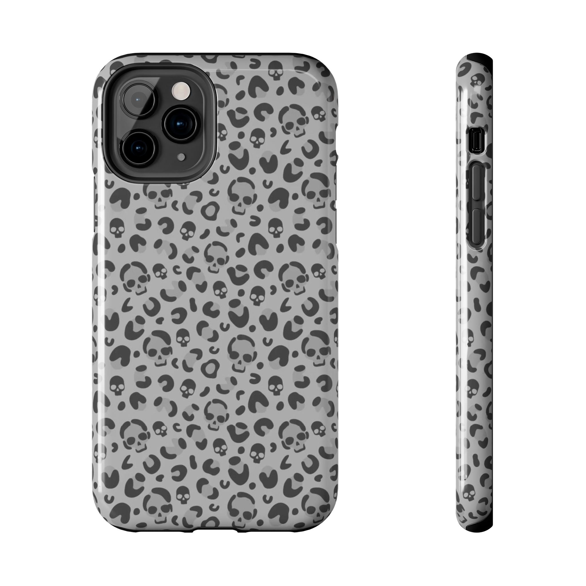 Skull Cheetah Grey Leopard Phone Case
