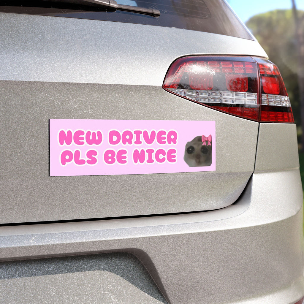 Funny new driver gift - Pls be nice to me bumper magnet