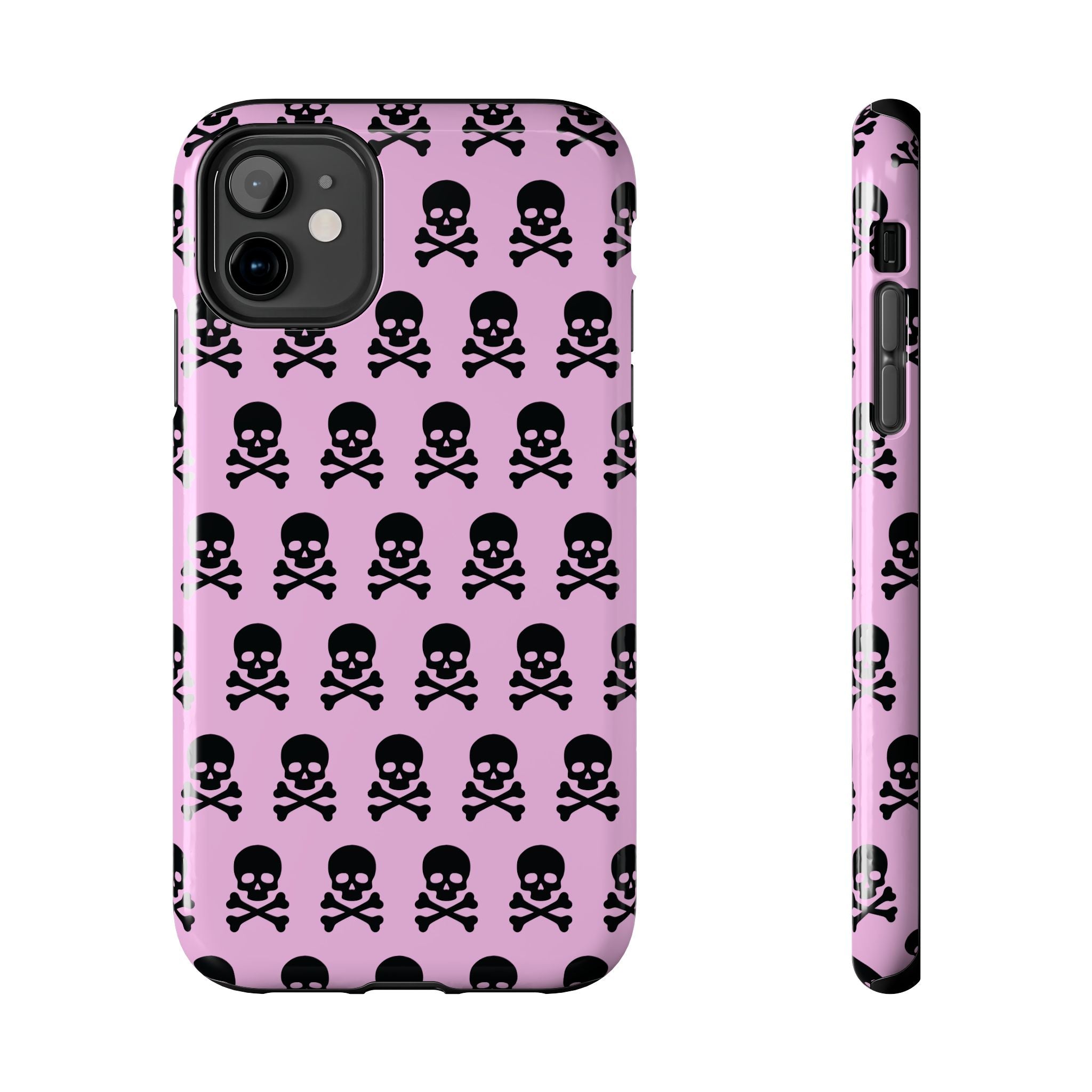 Pink Punk Skull Print Phone Case
