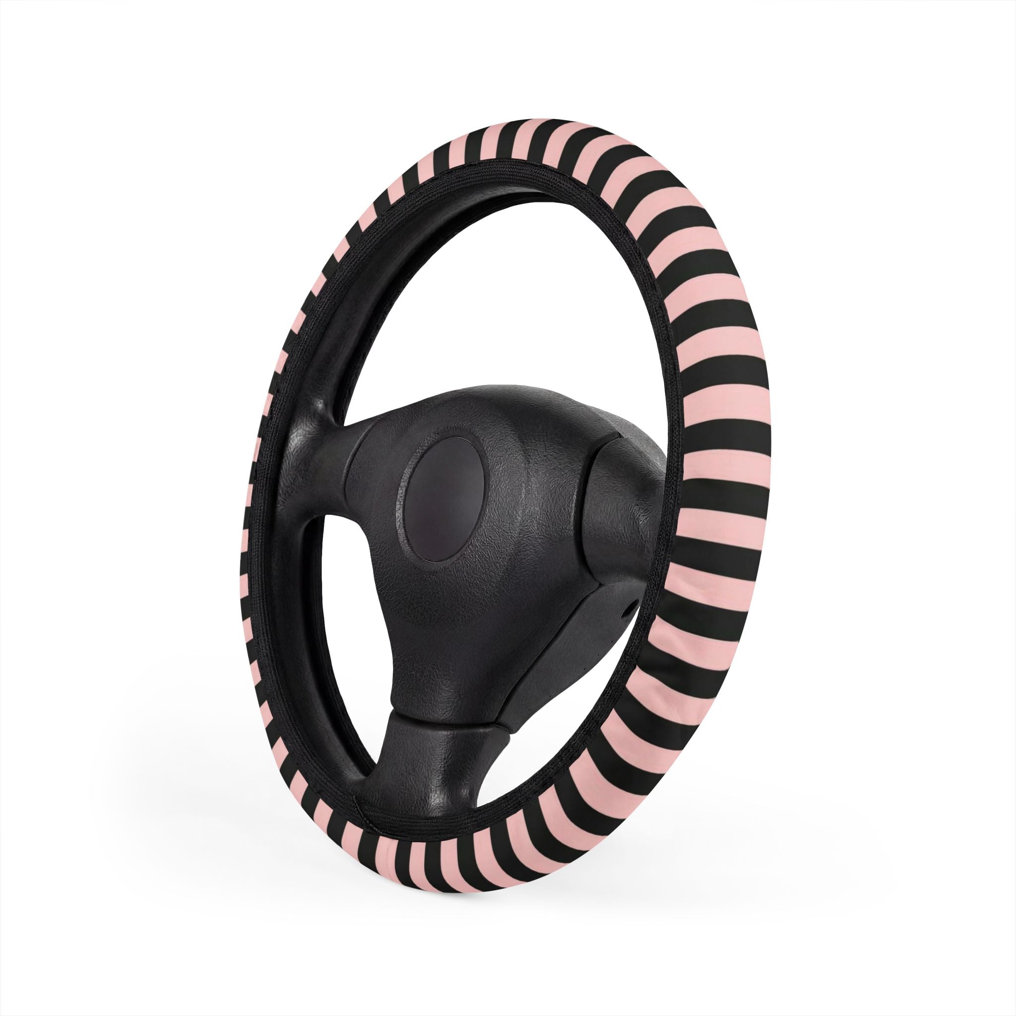 Striped Pink and Black Car Steering Wheel Cover