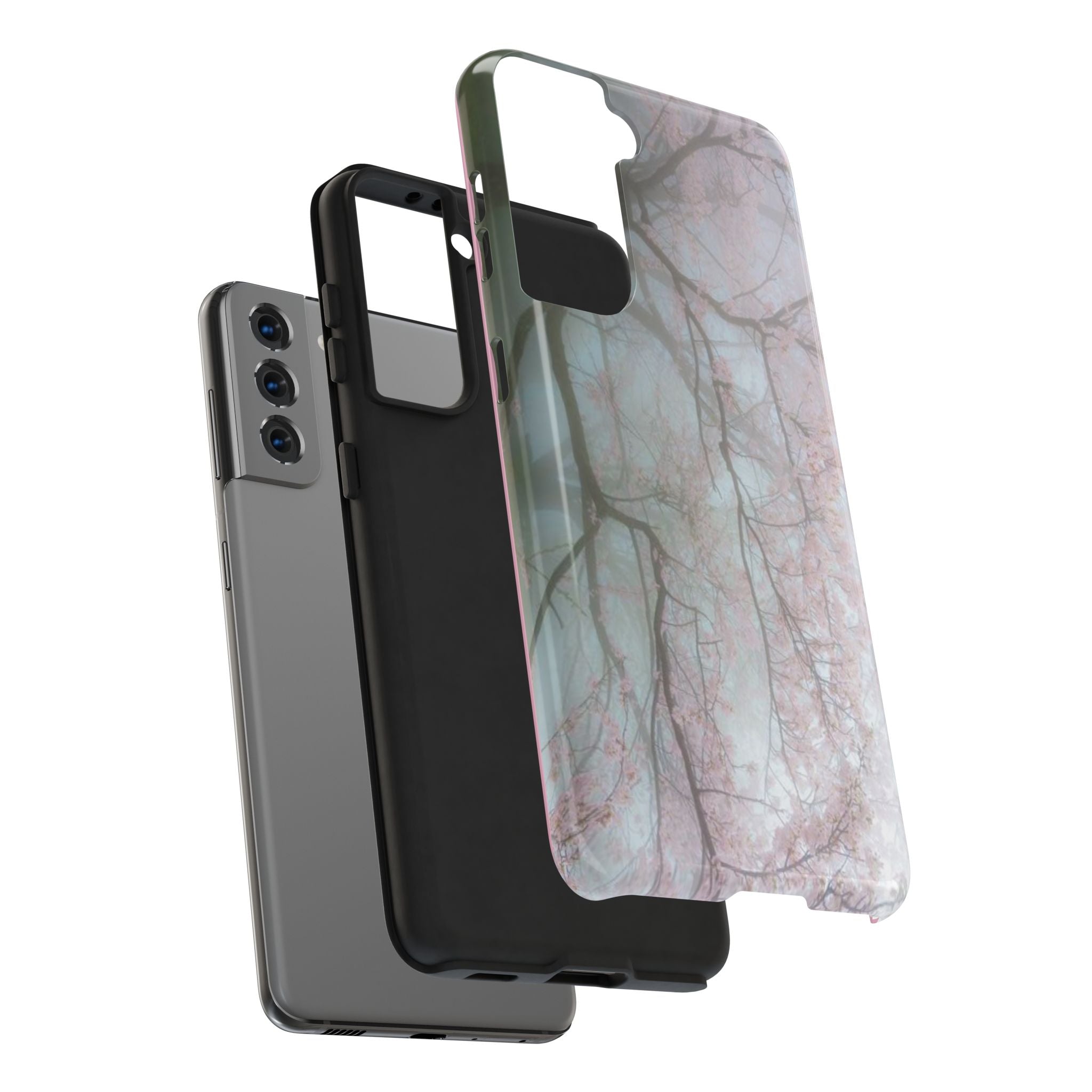 Foggy Cherry Blossom Cyber Phone Case  - Tough Impact-Resistant Case
