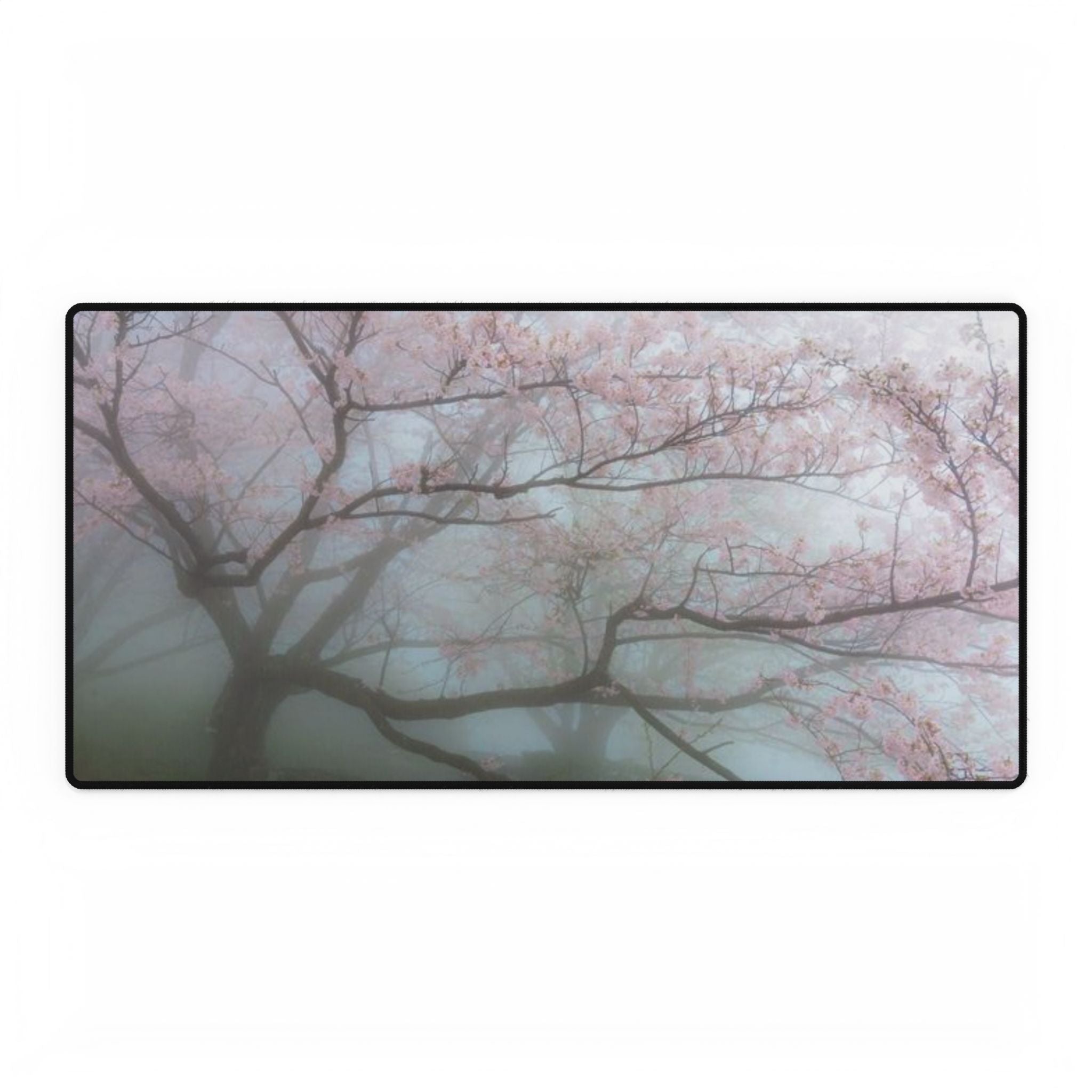 Foggy Cherry Blossom Mouse Pad — Large Non Slip Desk Mat