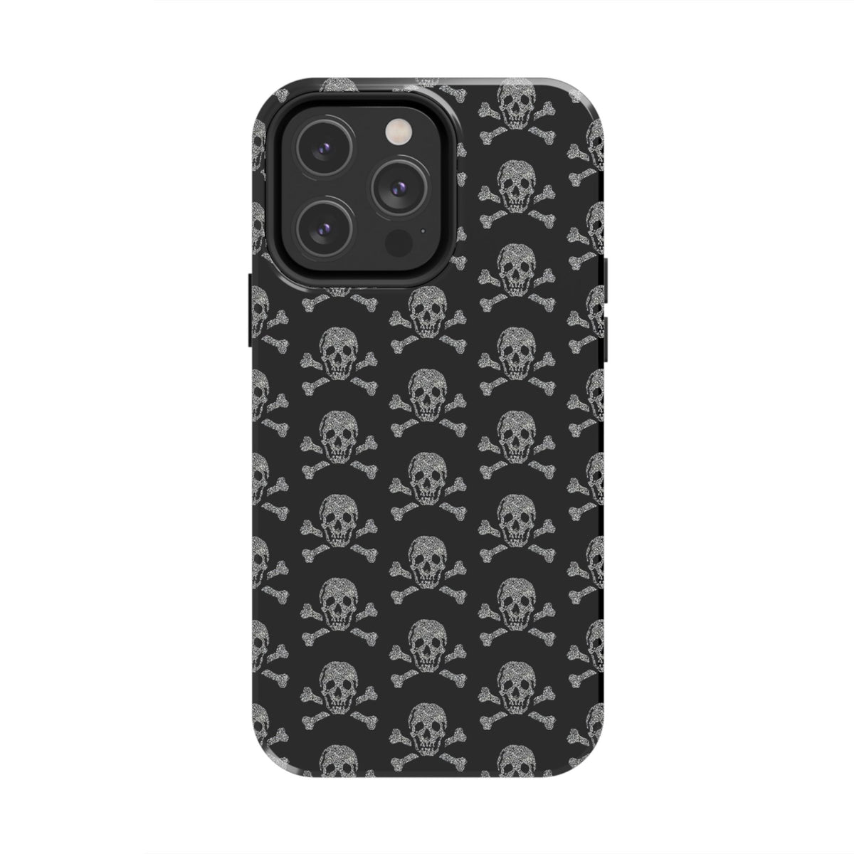 Silver Skull Print Phone Case  - Tough Impact-Resistant Case