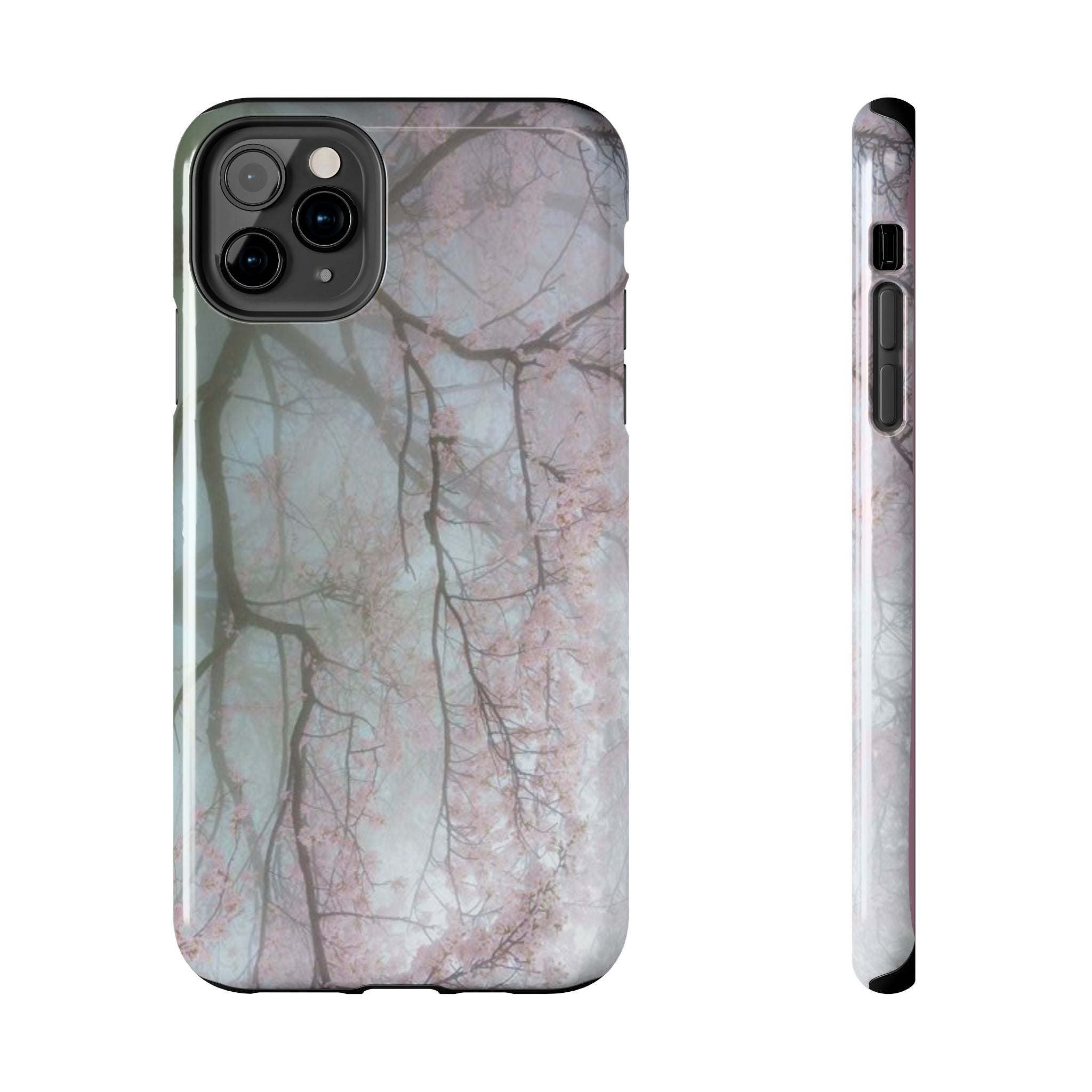Foggy Cherry Blossom Cyber Phone Case  - Tough Impact-Resistant Case