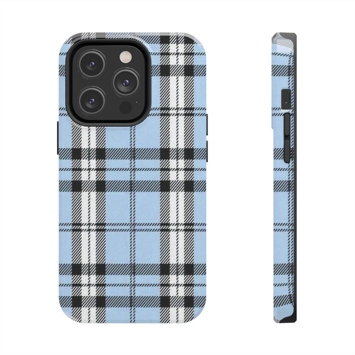 Light Baby Blue Gingham Plaid Phone Case