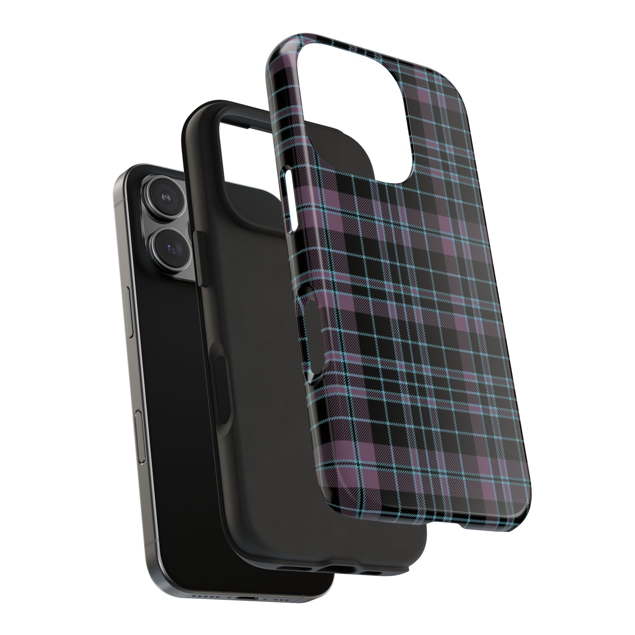 Punk Purple and Blue Plaid Phone Case