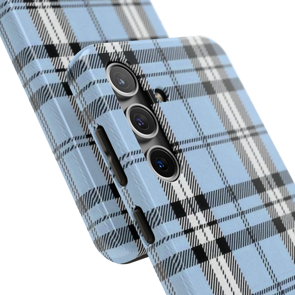 Light Baby Blue Gingham Plaid Phone Case