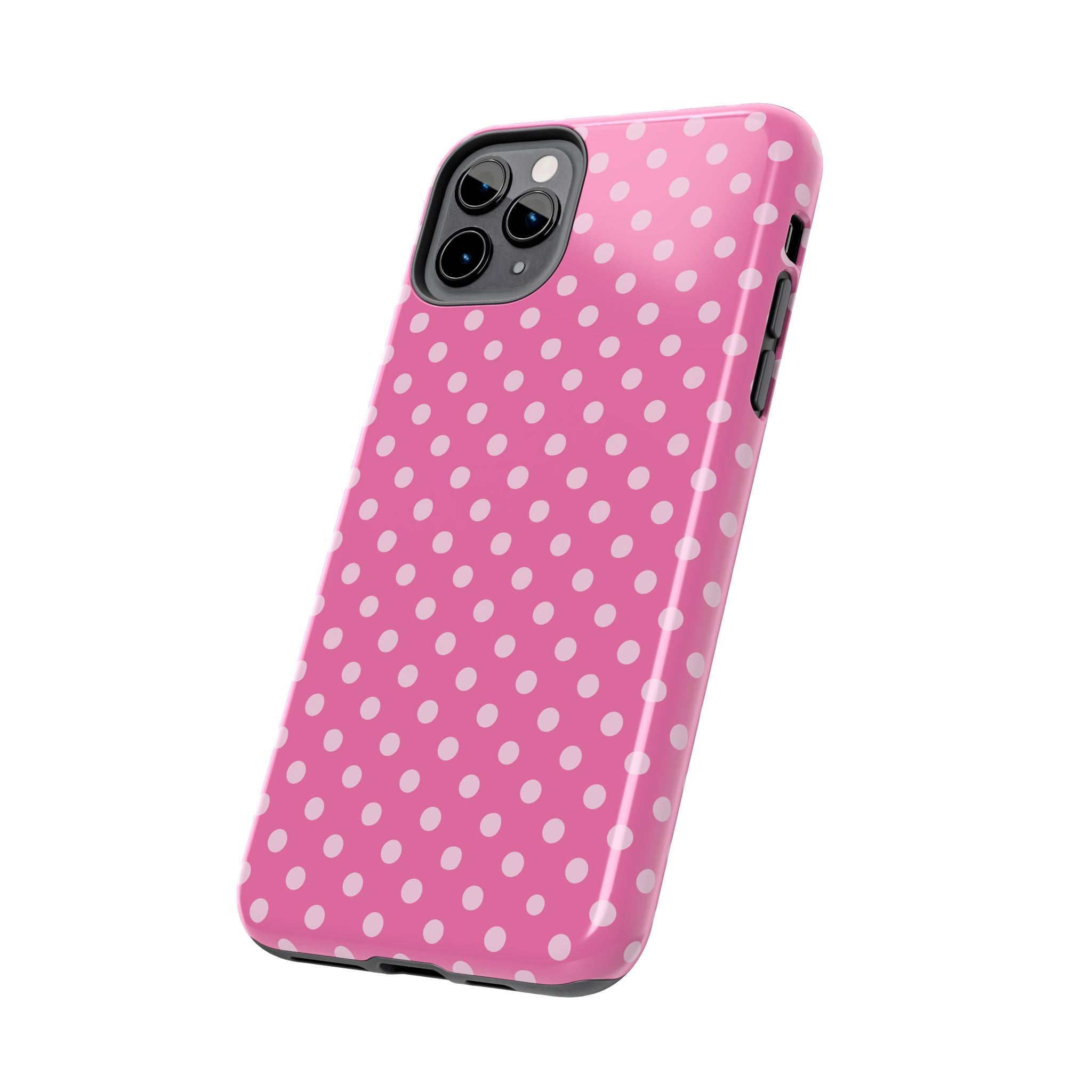 Pink on Pink Polka Dot Phone Case  - Tough Impact-Resistant Case