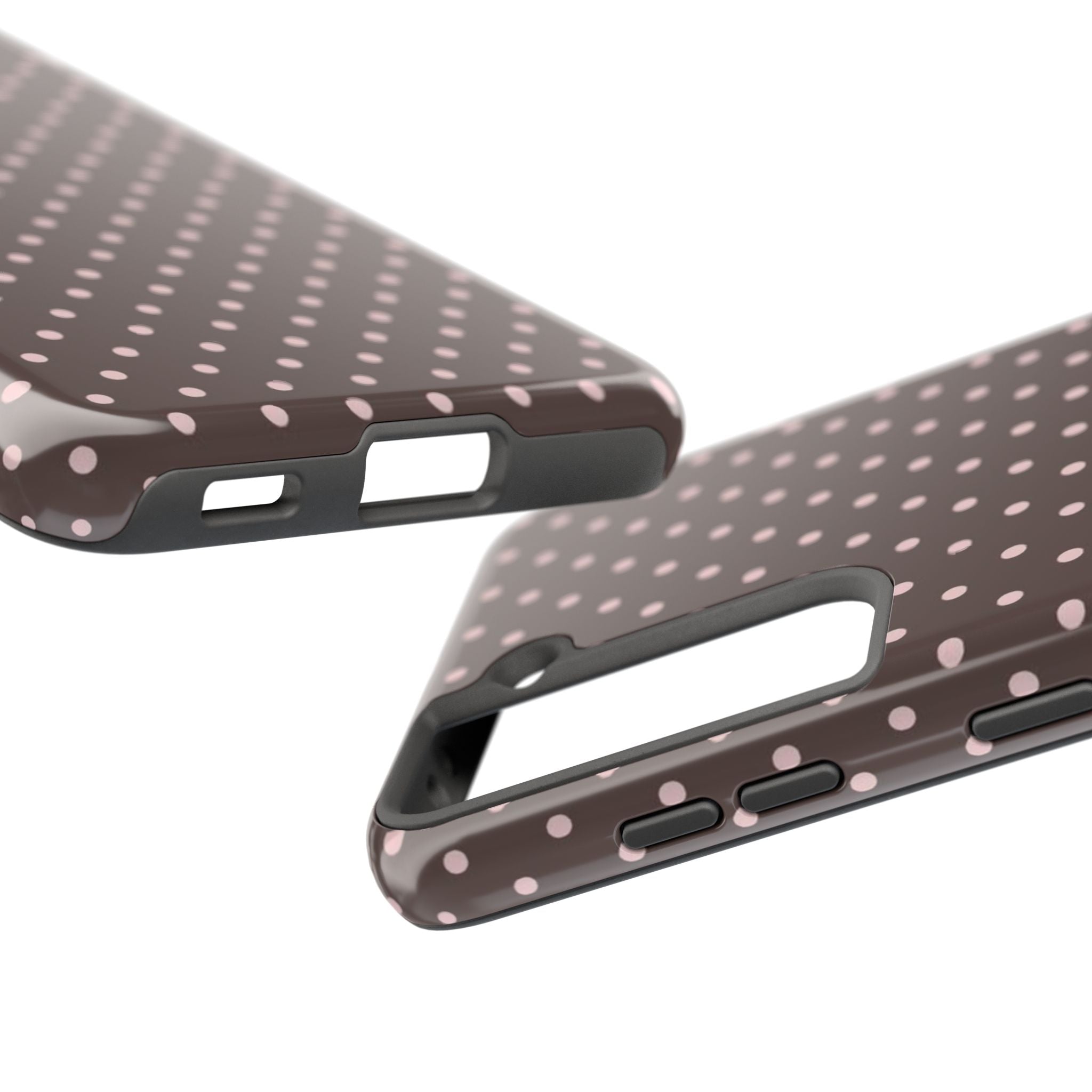 Brown with Pink Dots Phone Case  - Tough Impact-Resistant Case