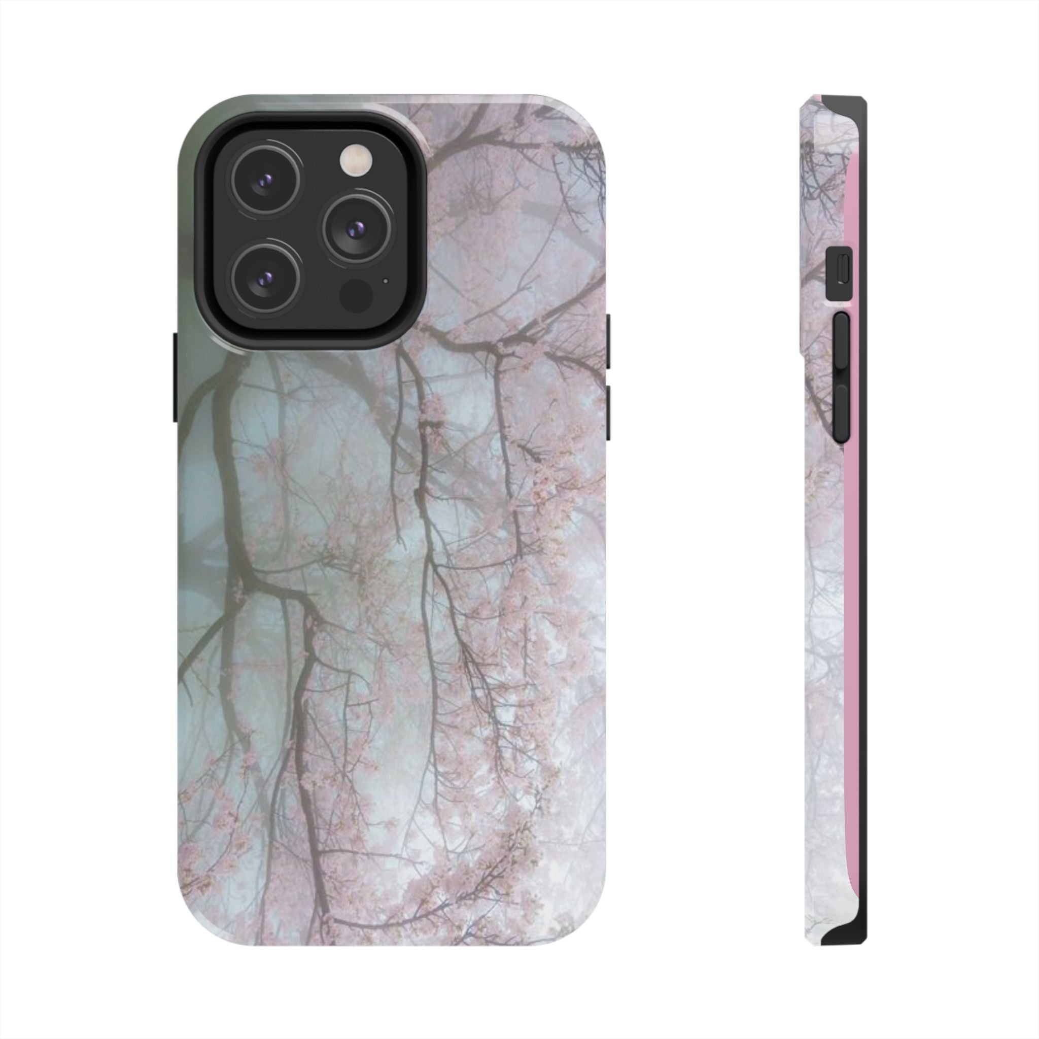Foggy Cherry Blossom Cyber Phone Case  - Tough Impact-Resistant Case