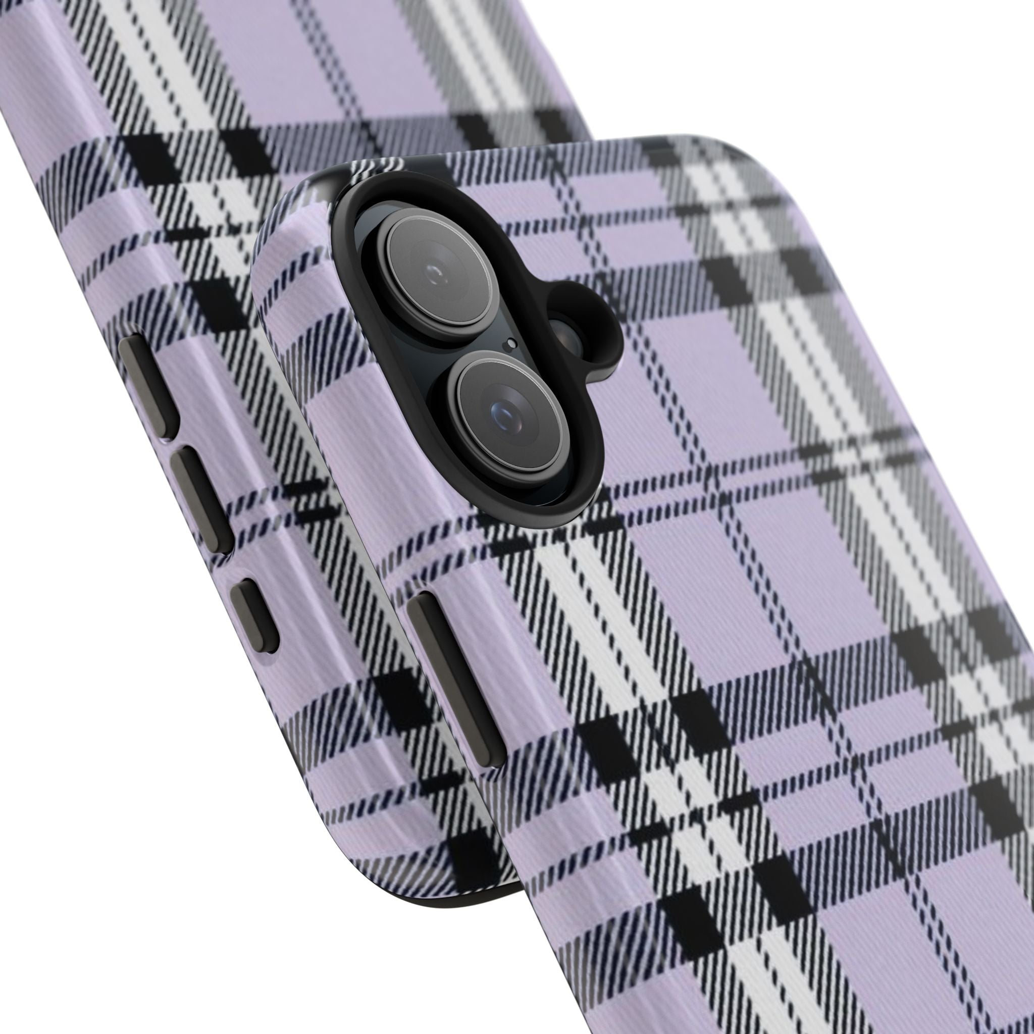 Lavender Light Purple Gingham Plaid Phone Case  - Tough Impact-Resistant Case