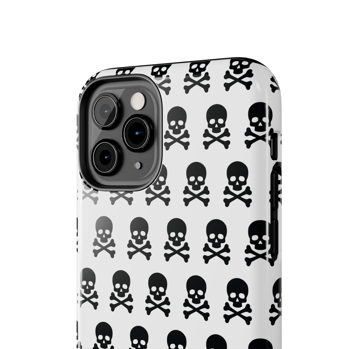 White Punk Skull Print Phone Case
