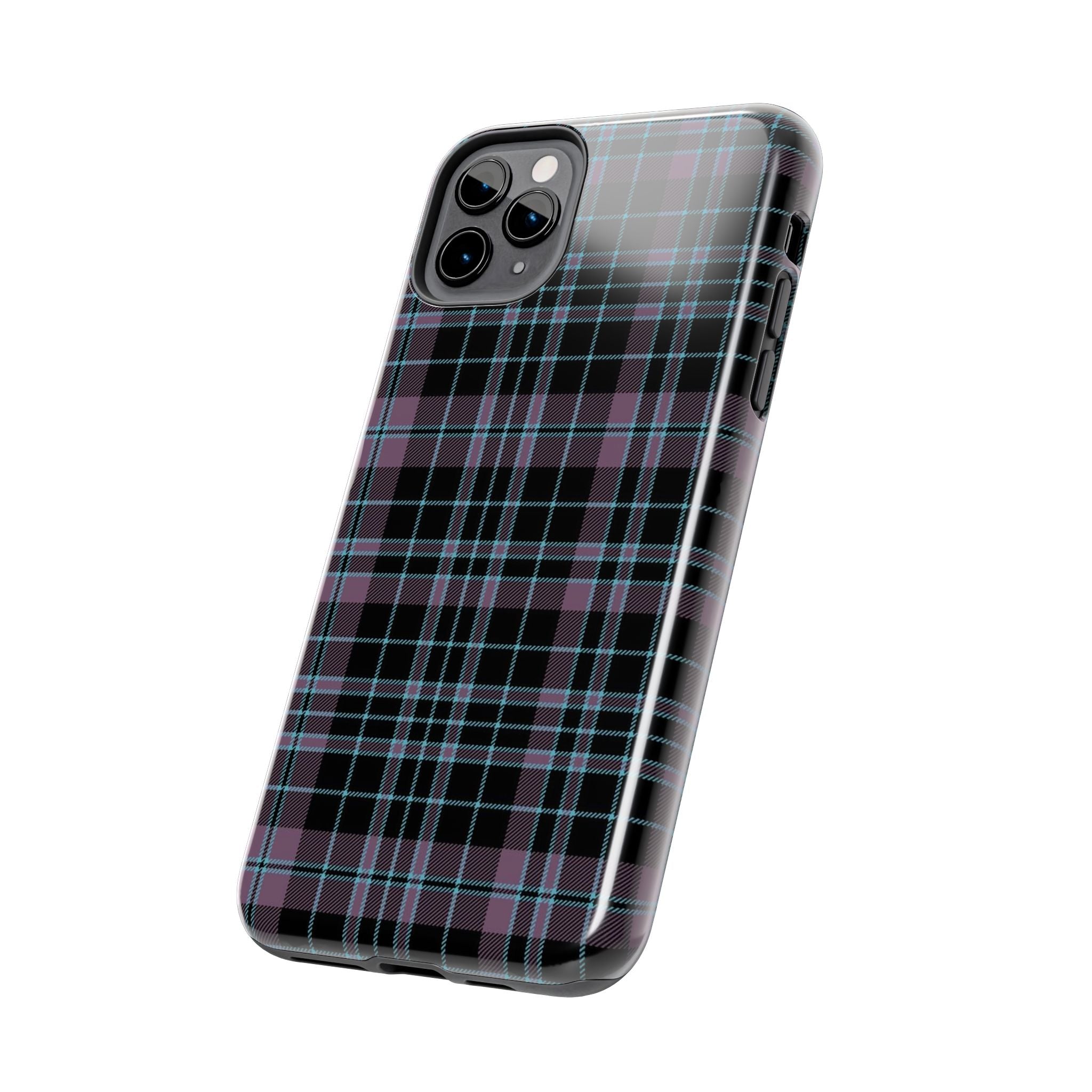 Punk Purple and Blue Plaid Phone Case