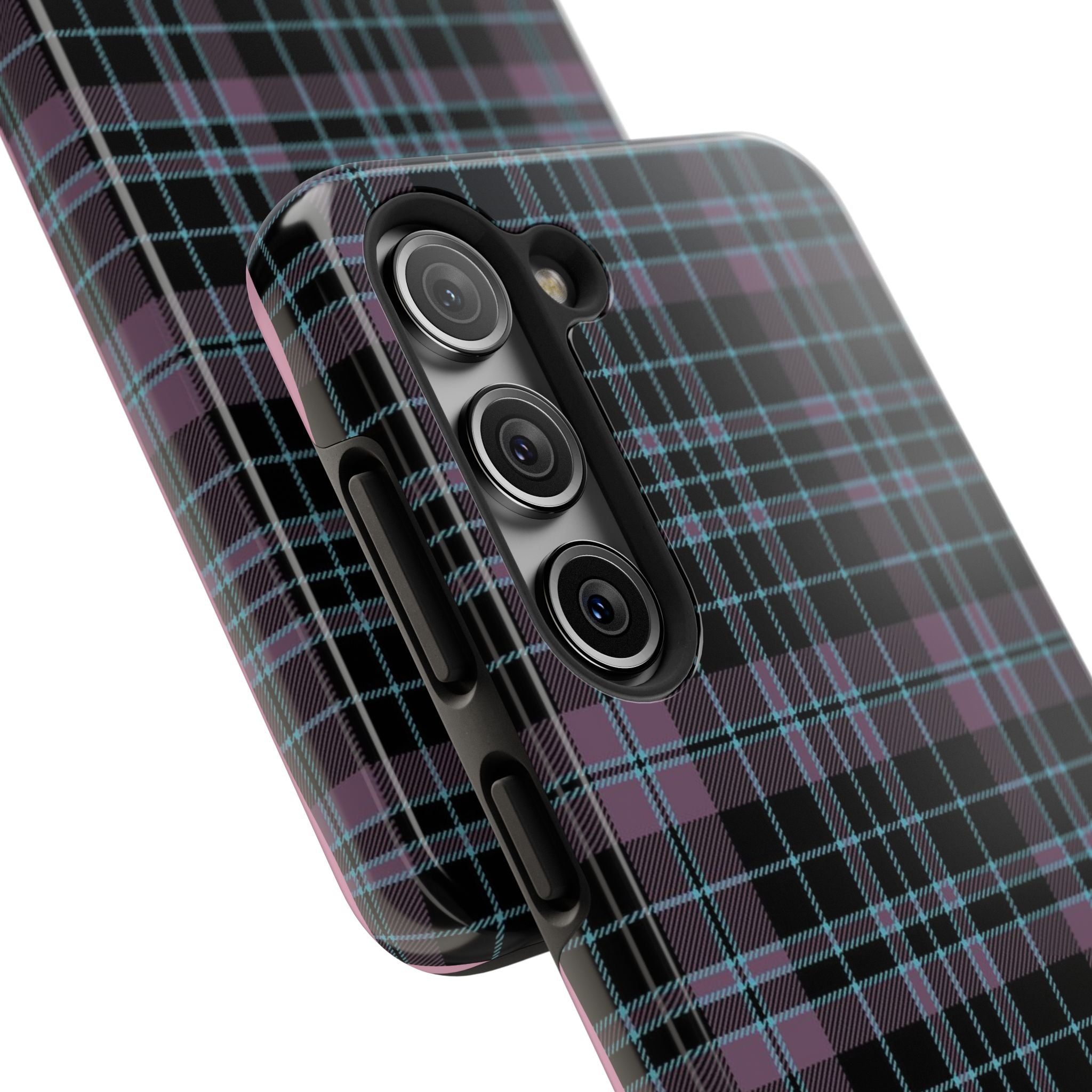 Punk Purple and Blue Plaid Phone Case