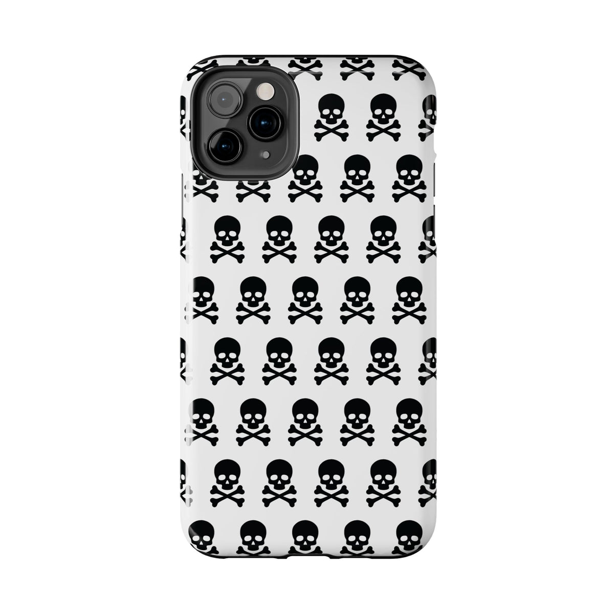 White Punk Skull Print Phone Case