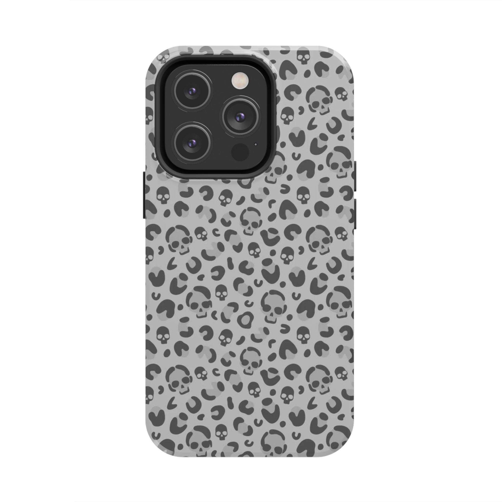 Skull Cheetah Grey Leopard Phone Case