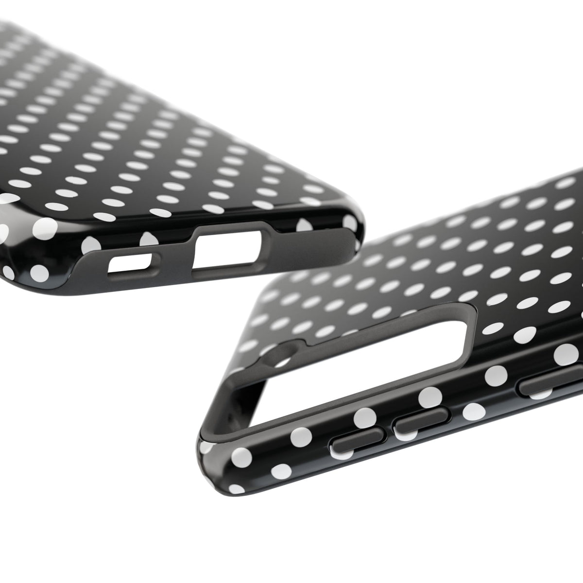 Black and White Polka Dot Phone Case  - Tough Impact-Resistant Case