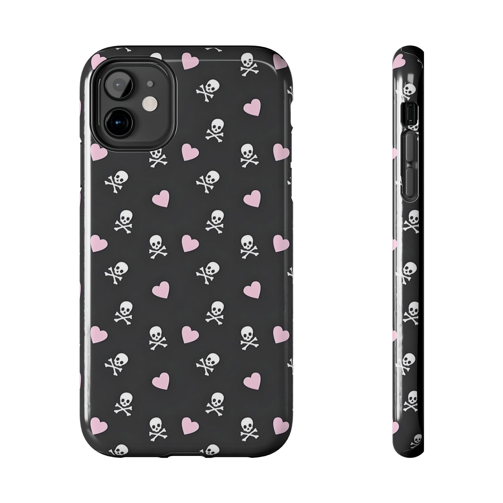 Cute Skulls and Hearts Phone Case  - Tough Impact-Resistant Case