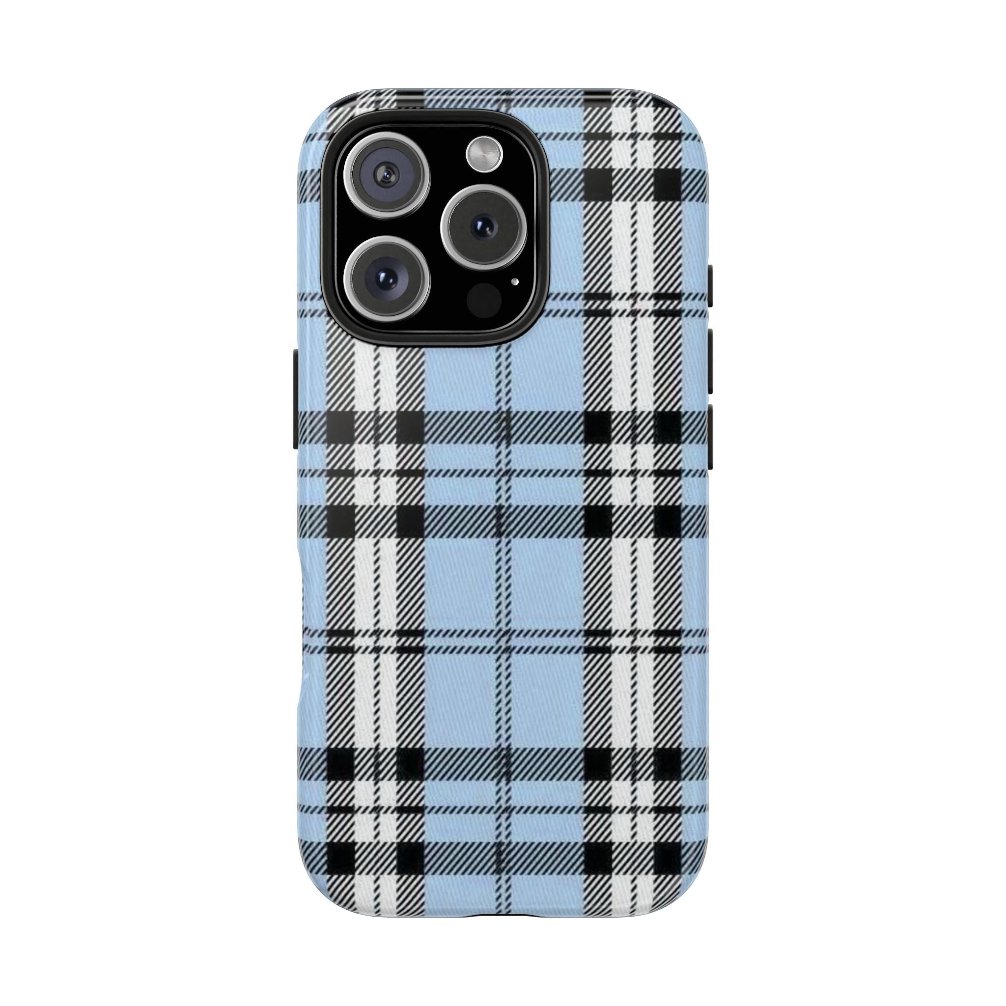 Light Baby Blue Gingham Plaid Phone Case