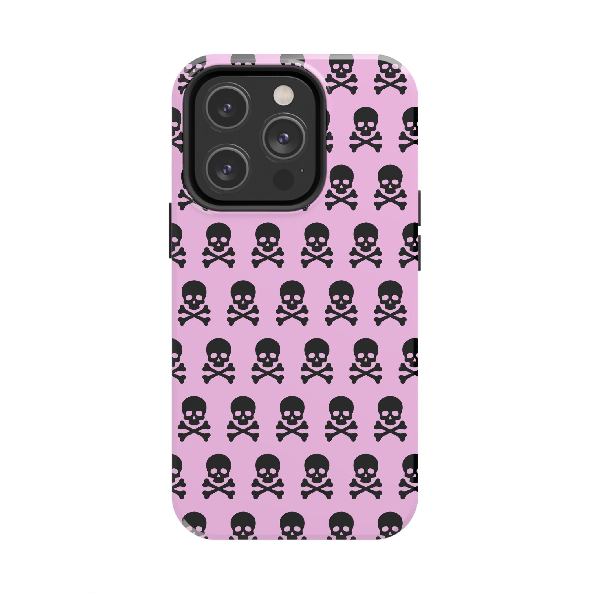 Pink Punk Skull Print Phone Case