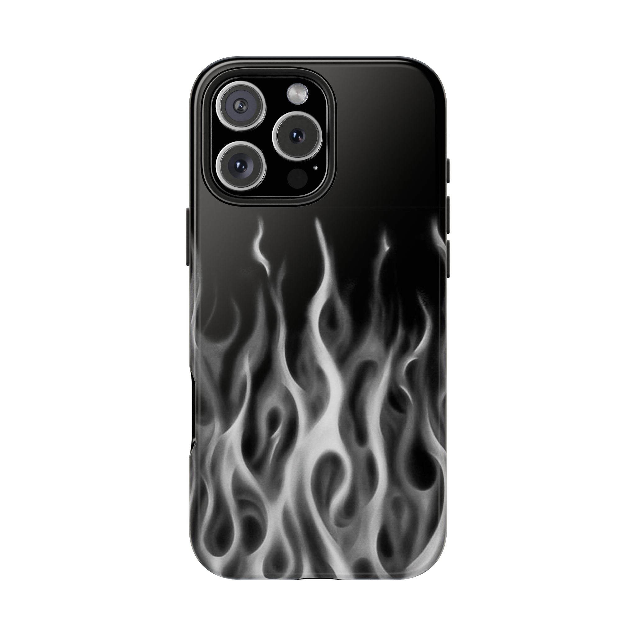 White Airbrush Flames Phone Case  - Tough Impact-Resistant Case