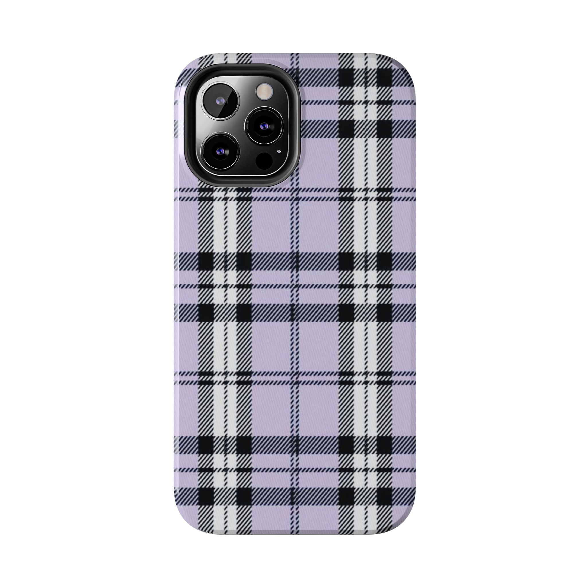 Lavender Light Purple Gingham Plaid Phone Case  - Tough Impact-Resistant Case