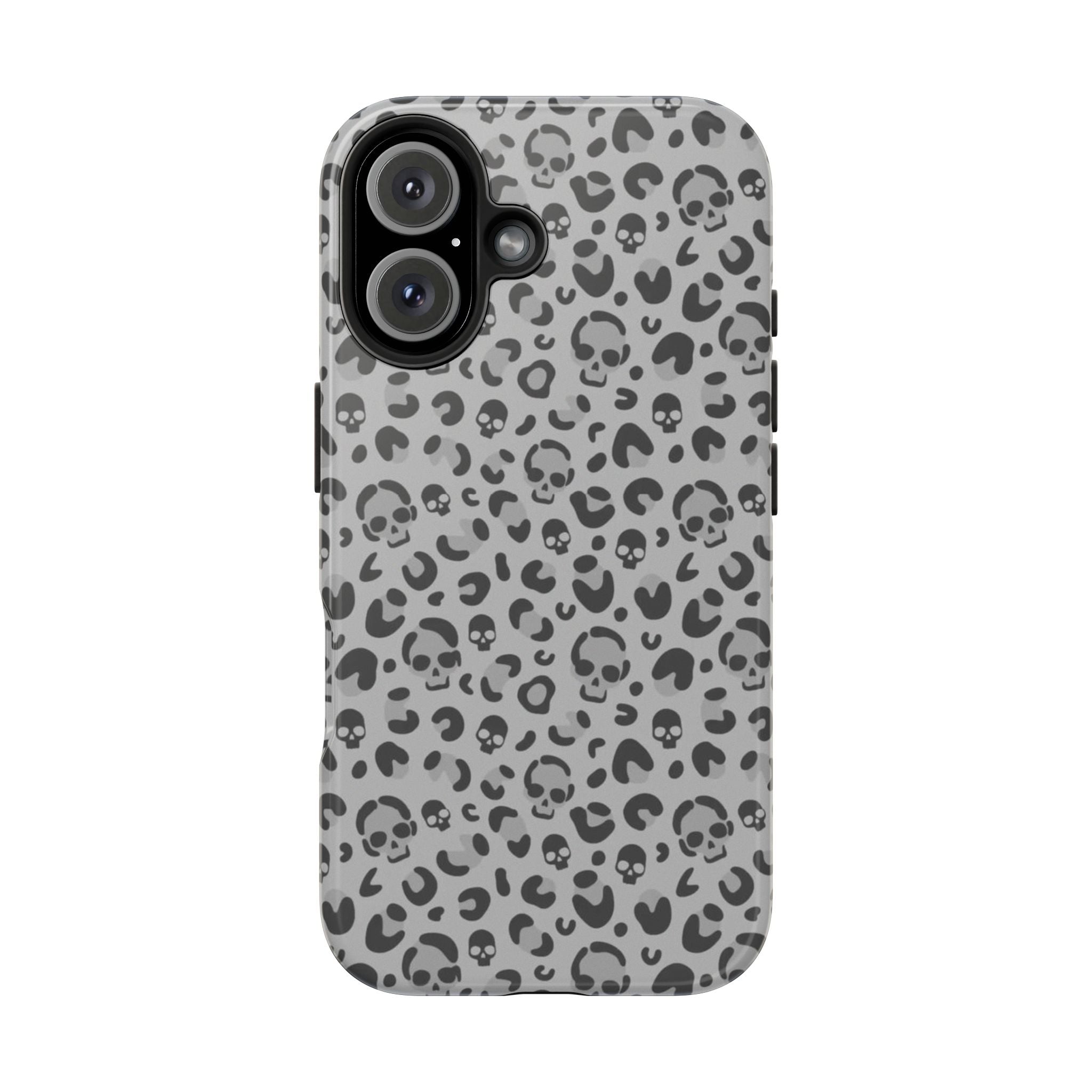 Skull Cheetah Grey Leopard Phone Case
