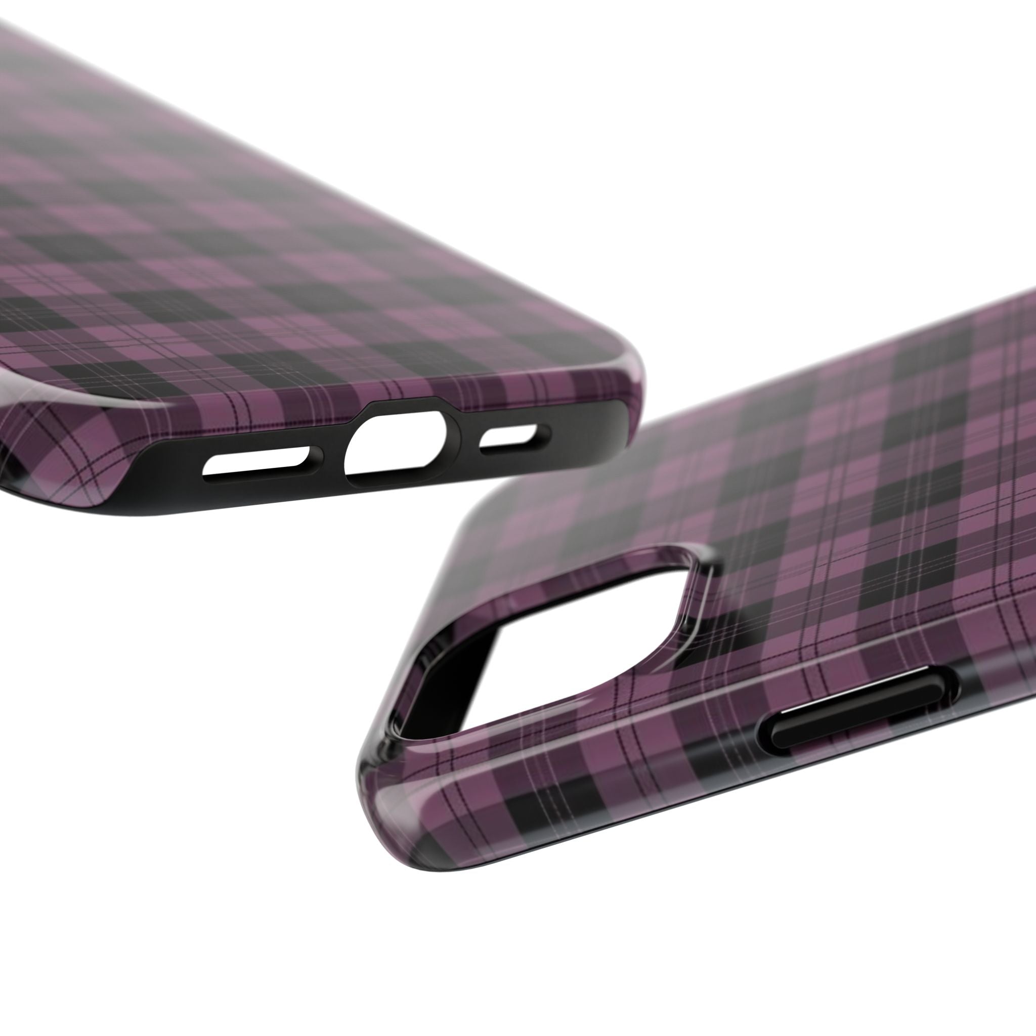 Emo Dark Pink Gingham Plaid Phone Case  - Tough Impact-Resistant Case