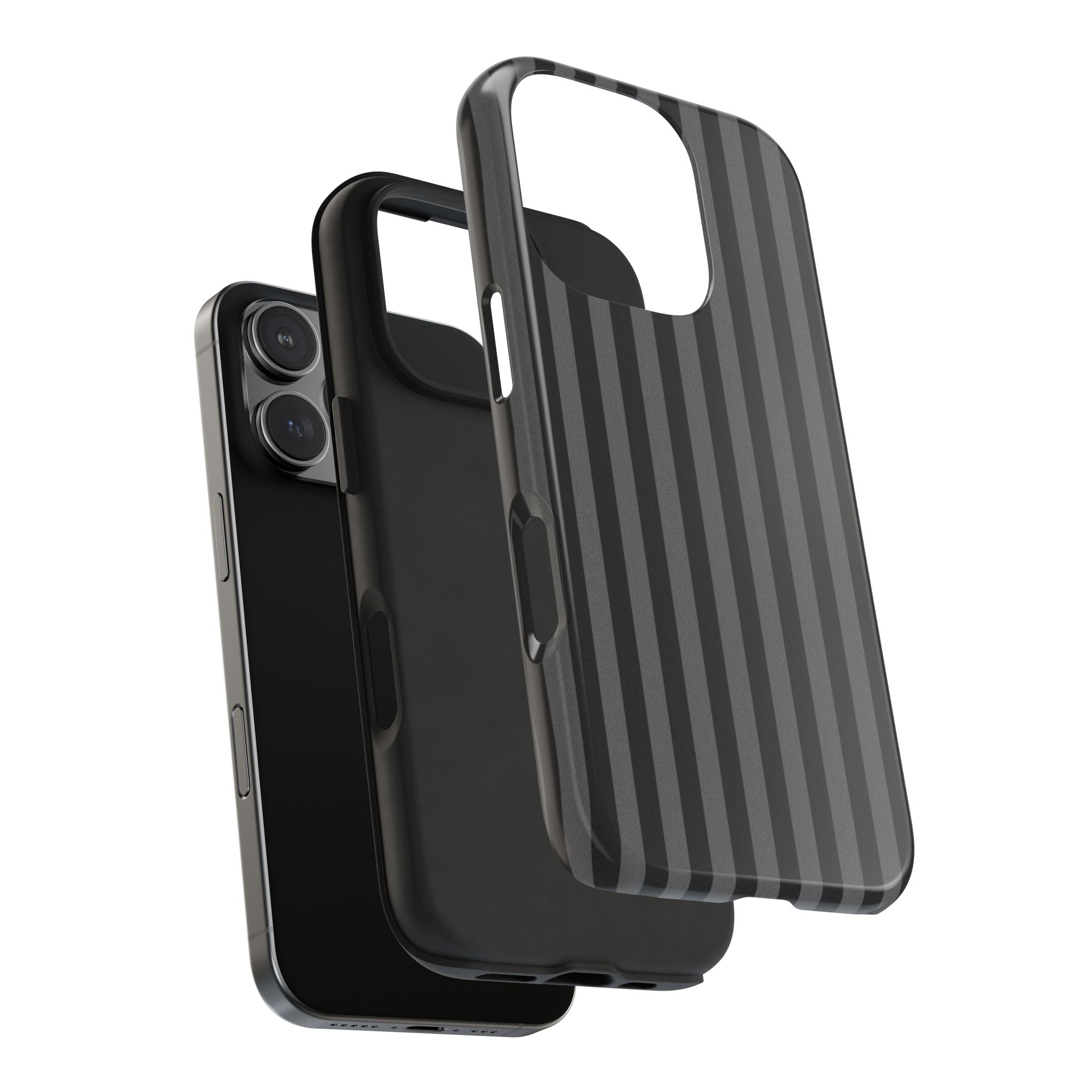 Dark Grey and Black Stripes Phone Case