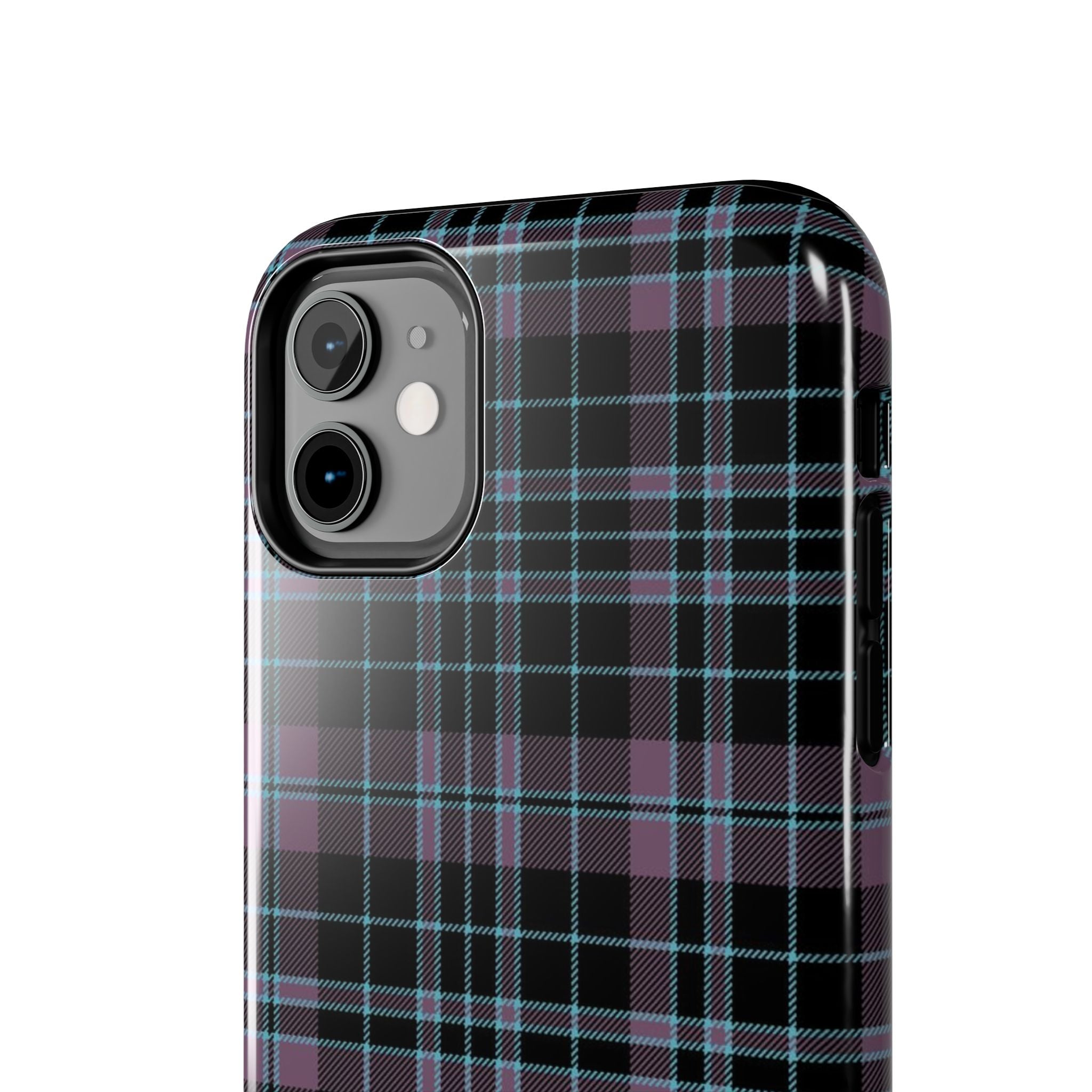 Punk Purple and Blue Plaid Phone Case