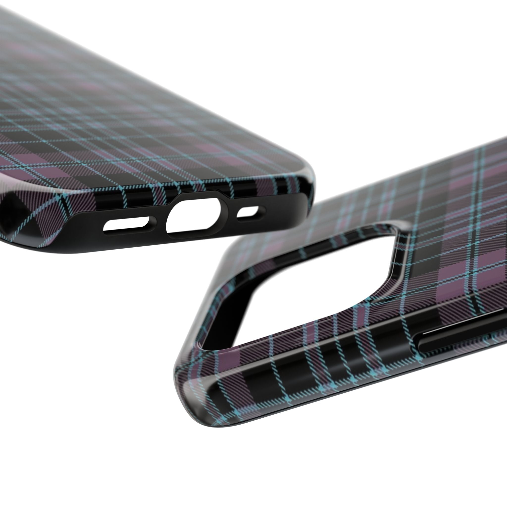 Punk Purple and Blue Plaid Phone Case