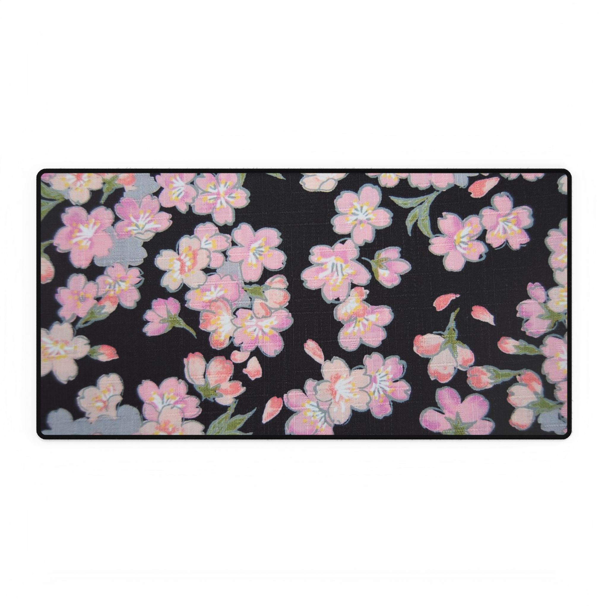 Textured Florals with black background - Mouse pad large desk mats