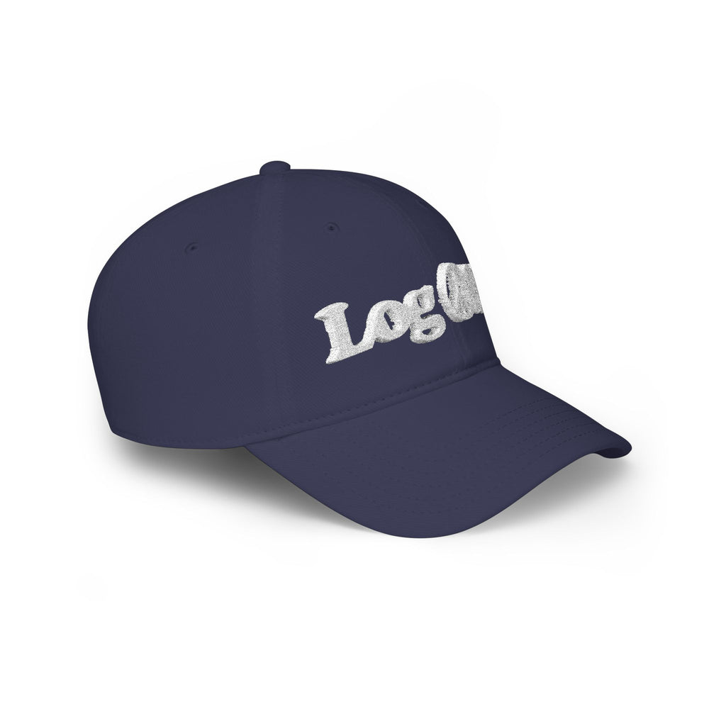 Log Off Peace Sign (White Text) Low Profile Baseball Cap