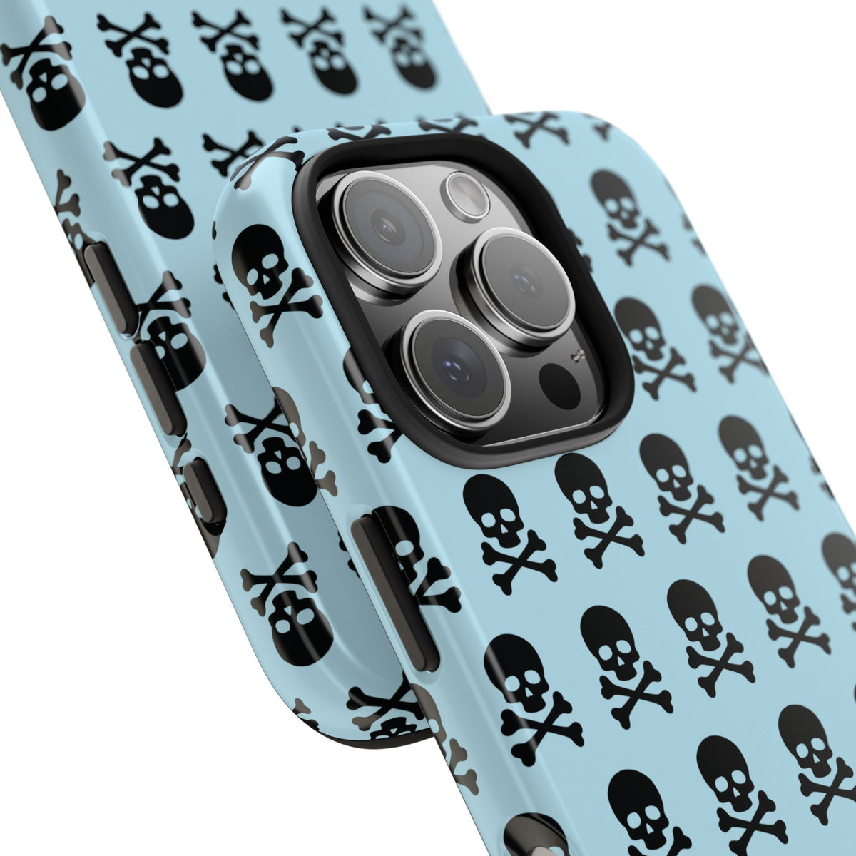 Blue Punk Skull Print Phone Case