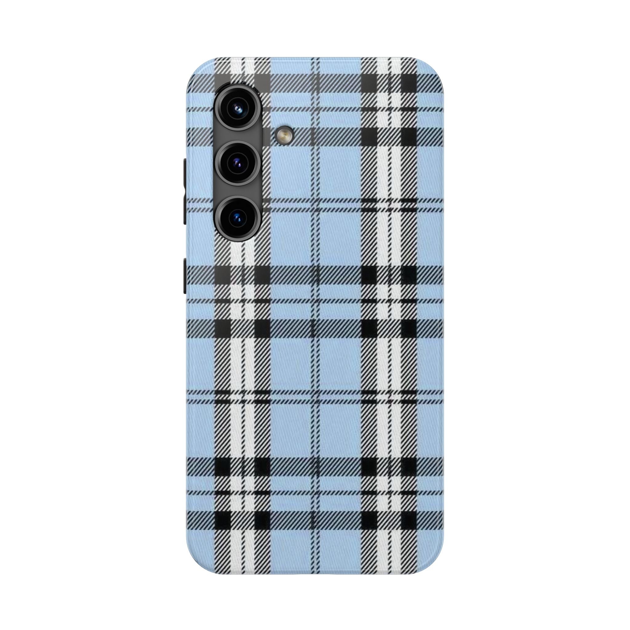 Light Baby Blue Gingham Plaid Phone Case
