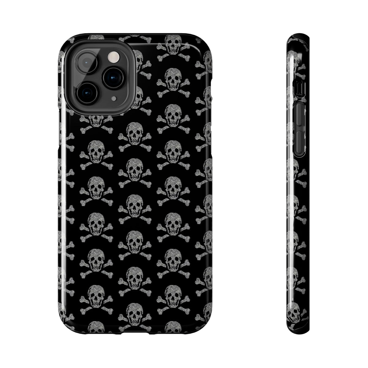 Silver Skull Print Phone Case  - Tough Impact-Resistant Case