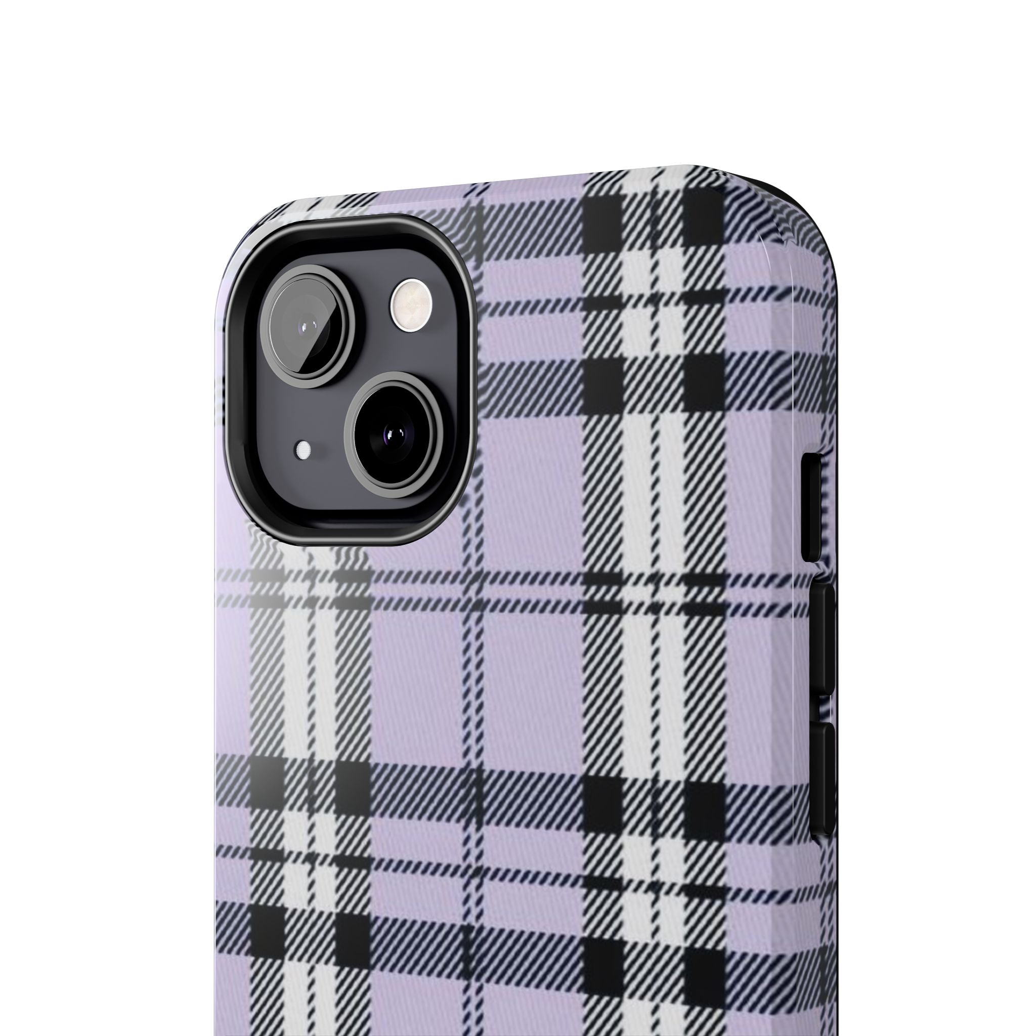 Lavender Light Purple Gingham Plaid Phone Case  - Tough Impact-Resistant Case