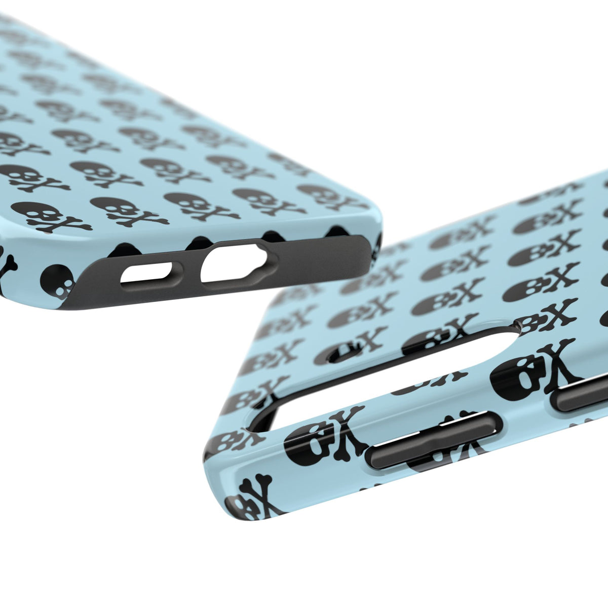 Blue Punk Skull Print Phone Case
