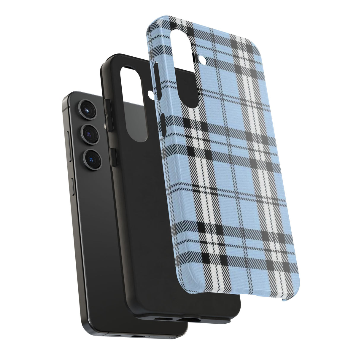 Light Baby Blue Gingham Plaid Phone Case