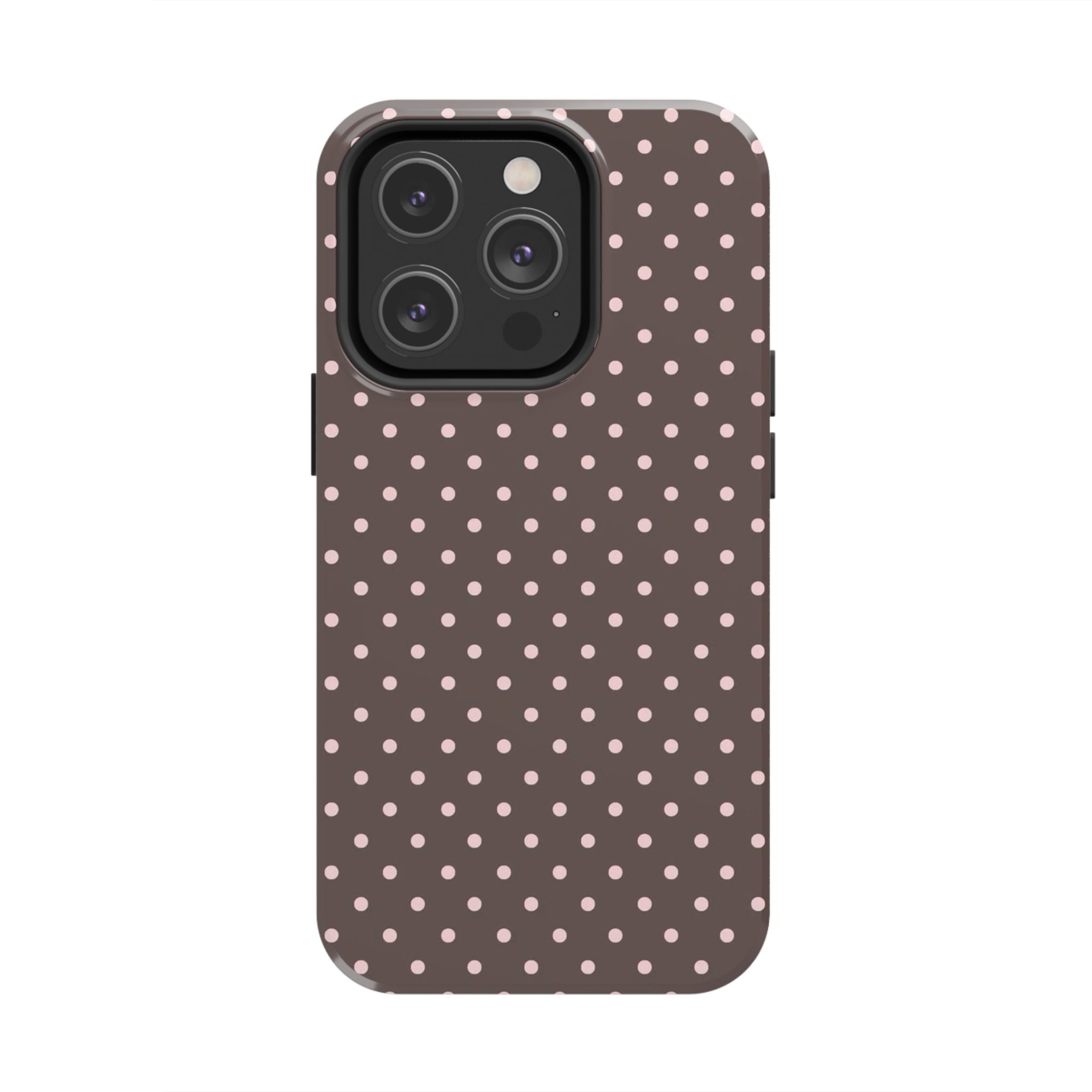Brown with Pink Dots Phone Case  - Tough Impact-Resistant Case