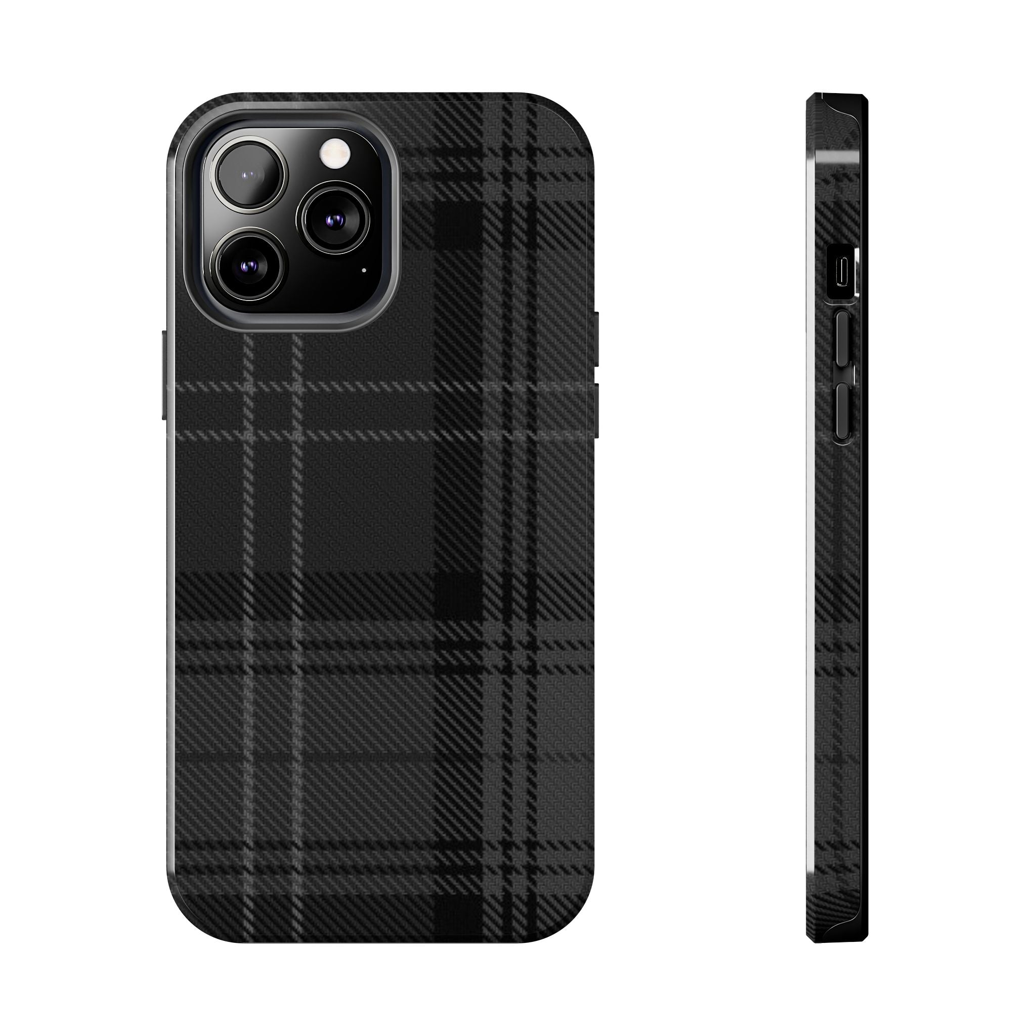 Black Plaid Phone Case  - Tough Impact-Resistant Case